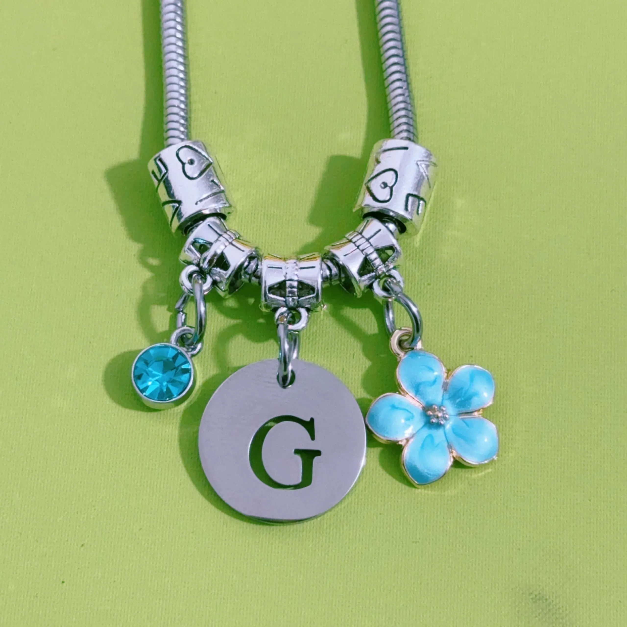 ZYMGUO Bracciale con Iniziale Lettera G in Acciaio Inossidabile Colore Argento - immagine 4