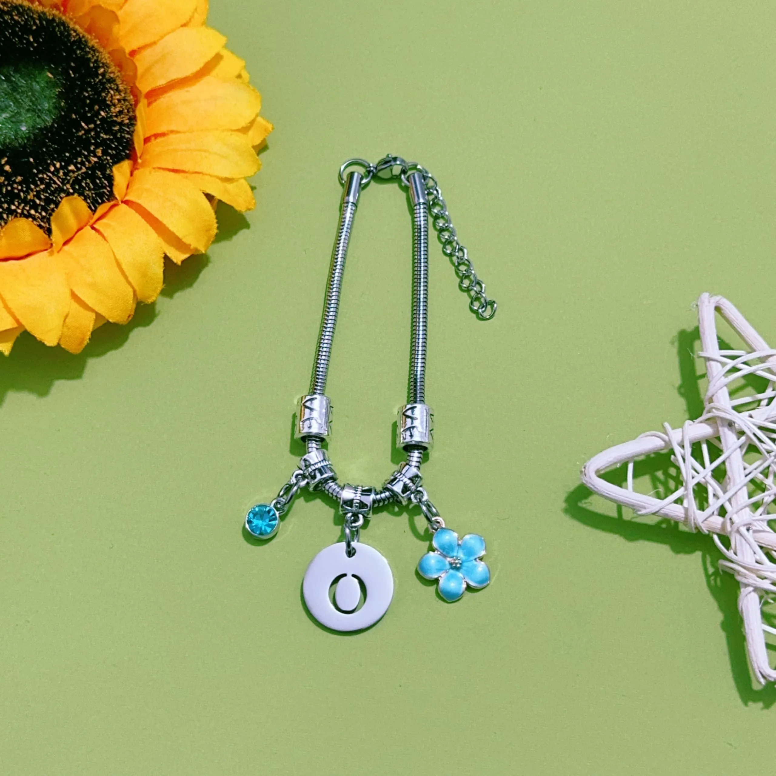 ZYMGUO Bracciale con Iniziale Lettera O in Acciaio Inossidabile Colore Argento - immagine 3
