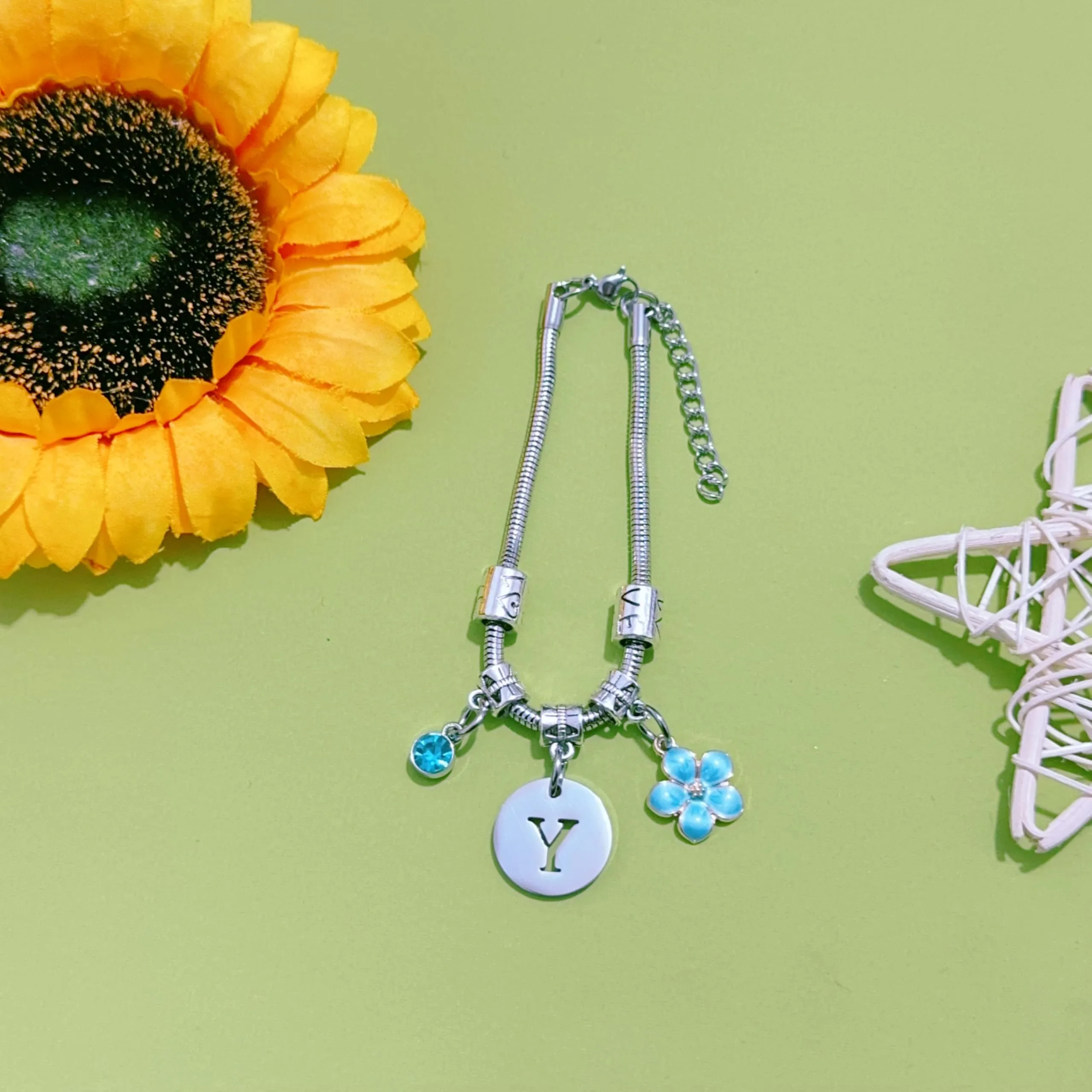ZYMGUO Bracciale con Iniziale Lettera Y, Acciaio Inossidabile, Colore Argento - immagine 3