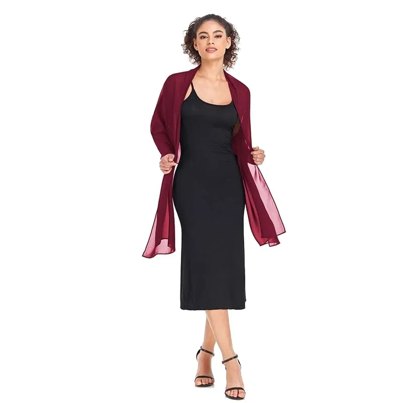 Van Der Rich Stola in Mussola di Seta Foulard Scialle Leggero Donna Bordeaux - immagine 3