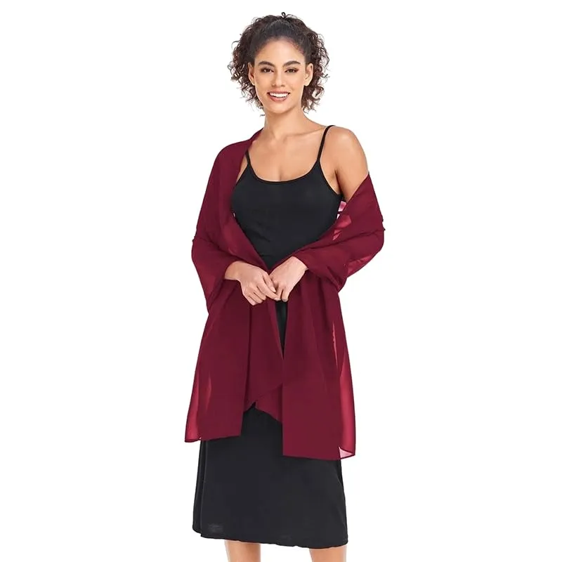 Van Der Rich Stola in Mussola di Seta Foulard Scialle Leggero Donna Bordeaux - immagine 4