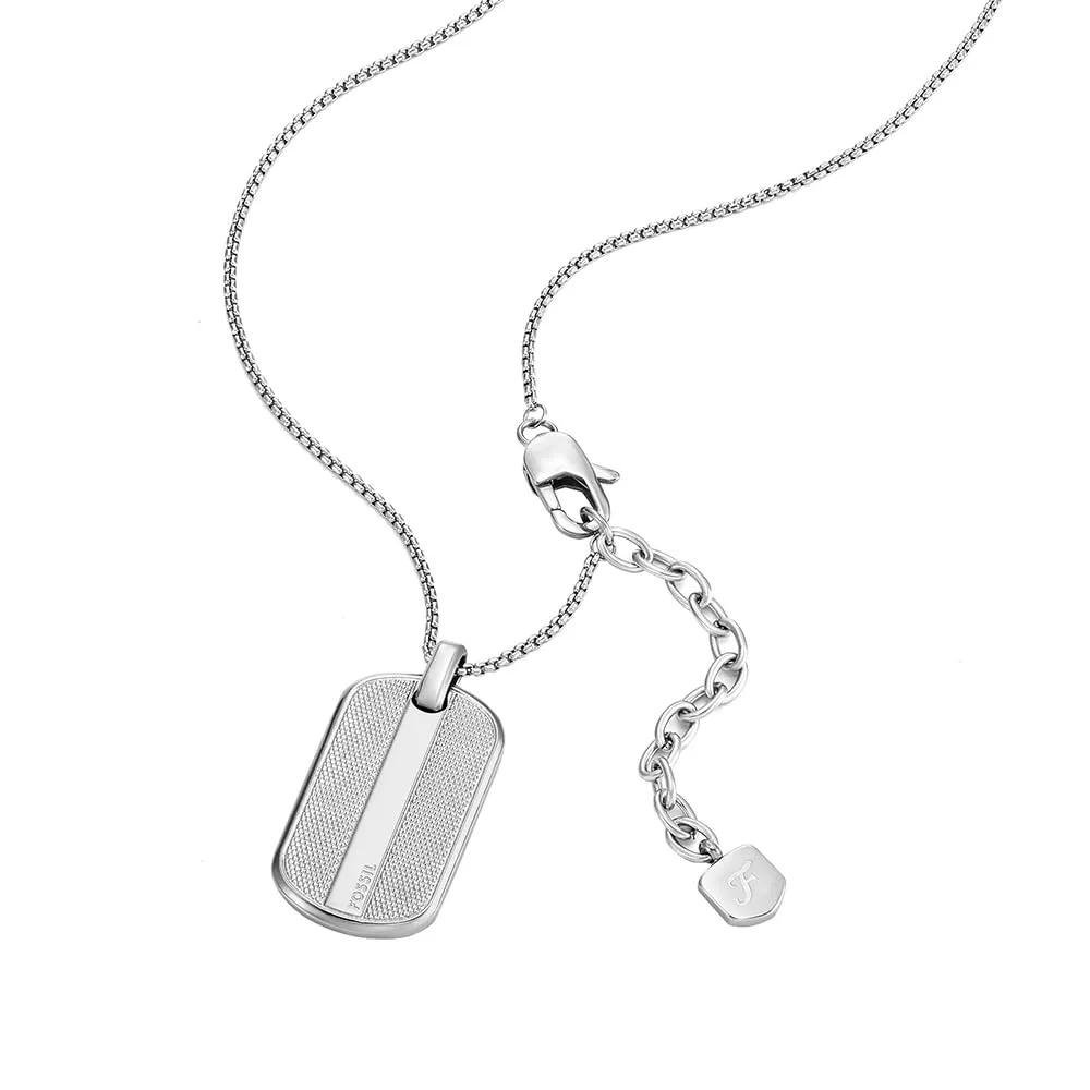 Fossil Men's Stainless Steel Dog Tag Necklace JF04882040 - immagine 2