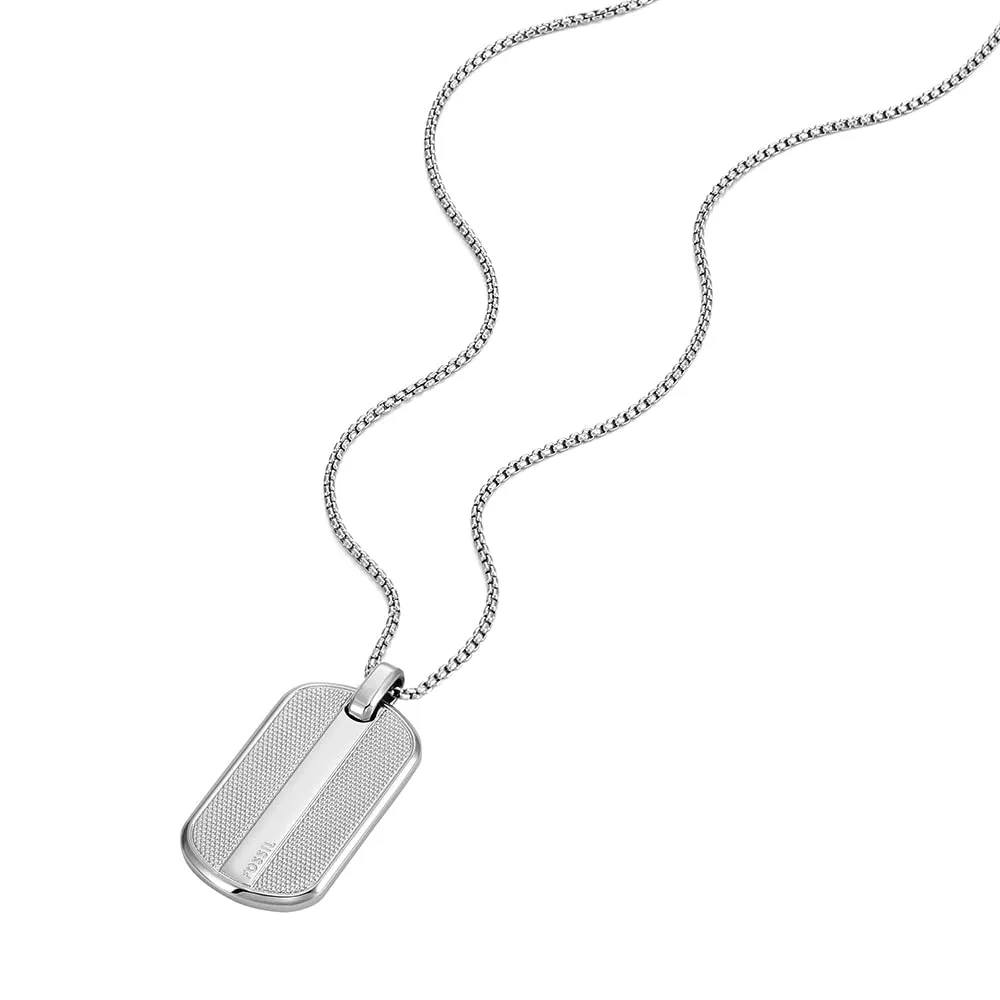 Fossil Men's Stainless Steel Dog Tag Necklace JF04882040 - immagine 3