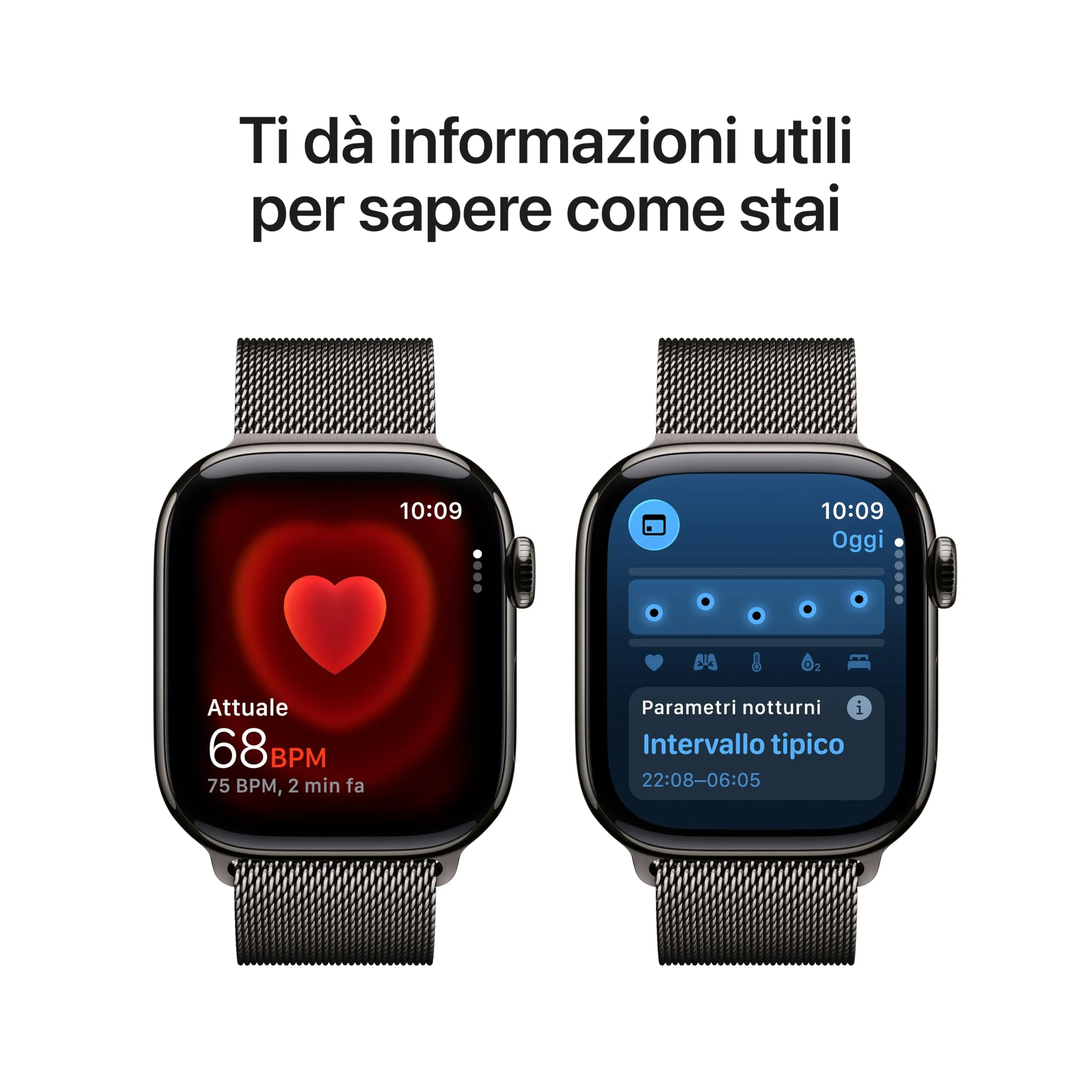 Apple Watch Series 11 GPS + Cellular, 42 mm, Titanio Ardesia, Loop in Maglia Milanese Ardesia - immagine 4
