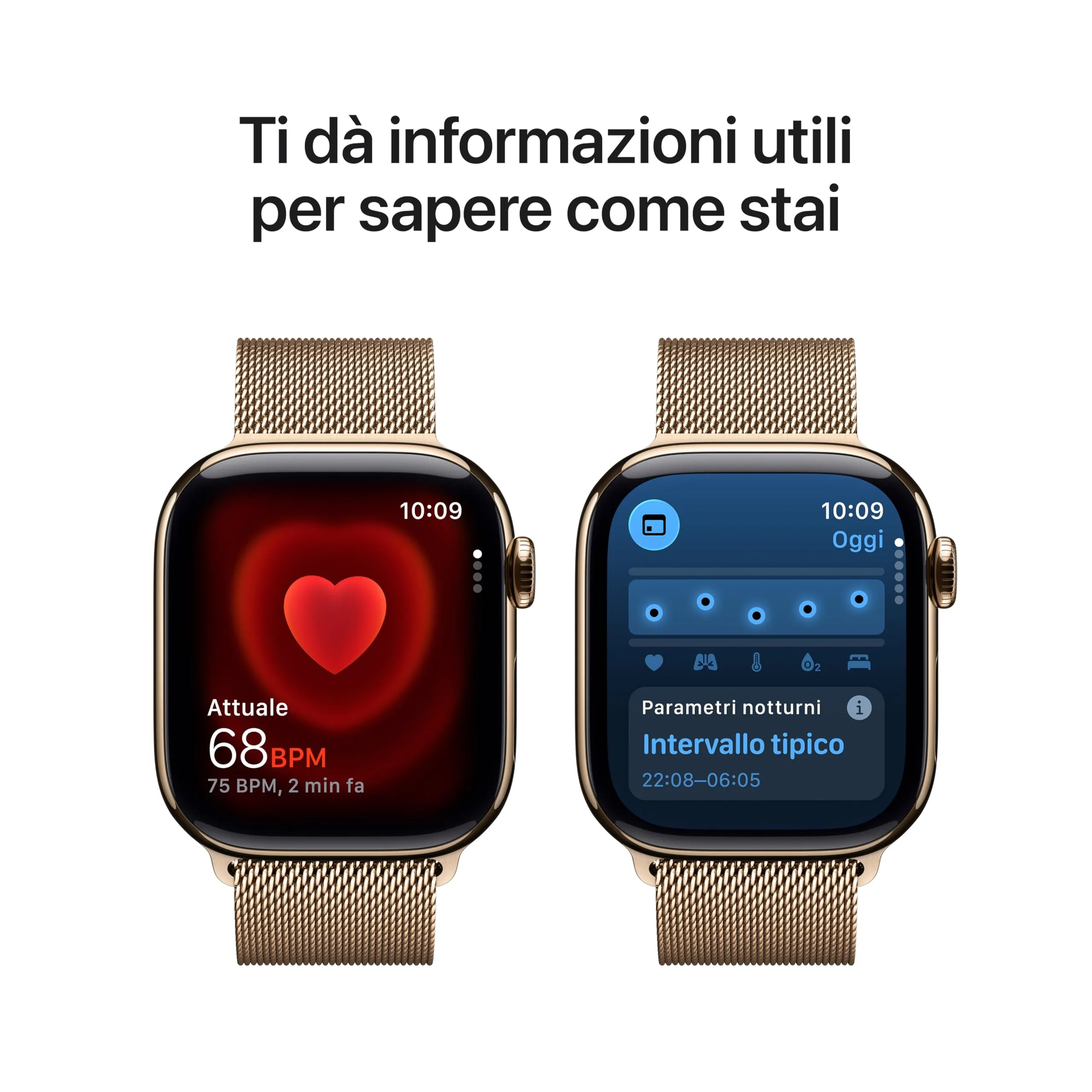 Apple Watch Series 11 GPS + Cellular, Cassa 42 mm, Titanio Oro con Loop in maglia milanese Oro - immagine 4