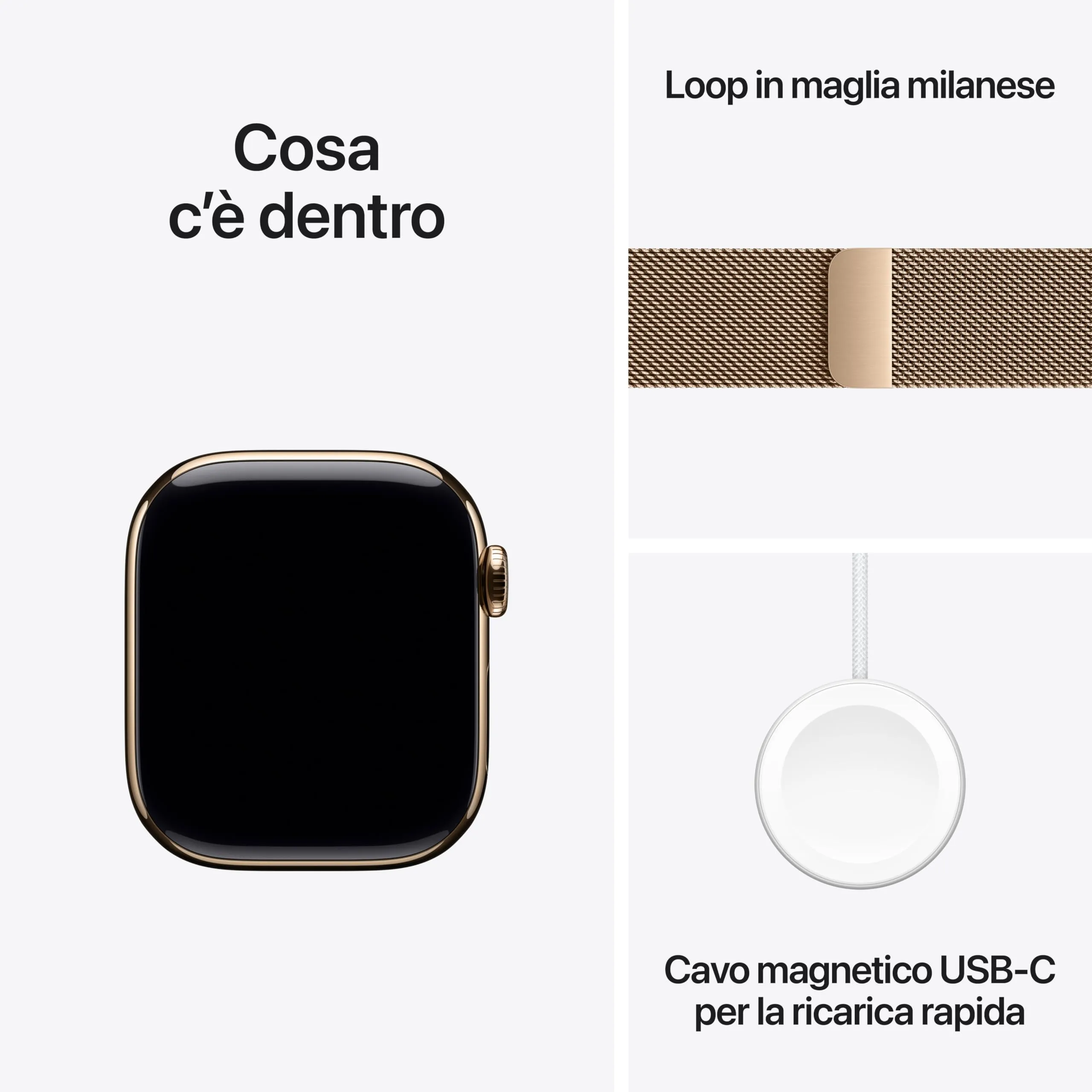Apple Watch Series 11 GPS + Cellular, Cassa 42 mm, Titanio Oro con Loop in maglia milanese Oro - immagine 6