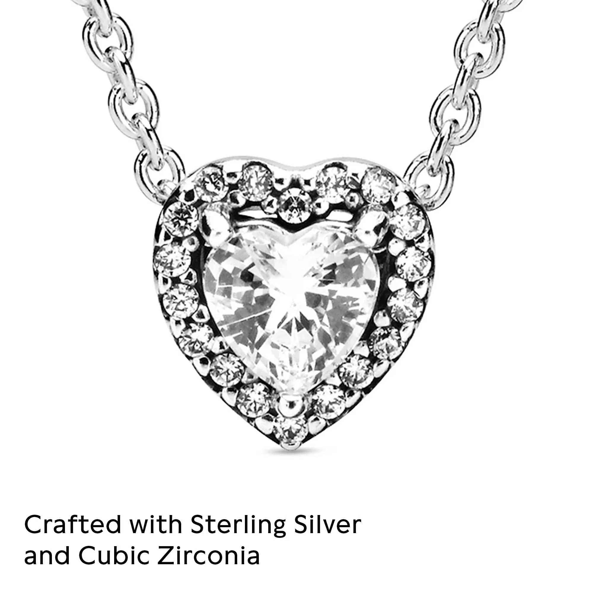 Pandora Timeless Collana con cuore in rilievo in argento Sterling e zirconi cubici trasparenti - immagine 4