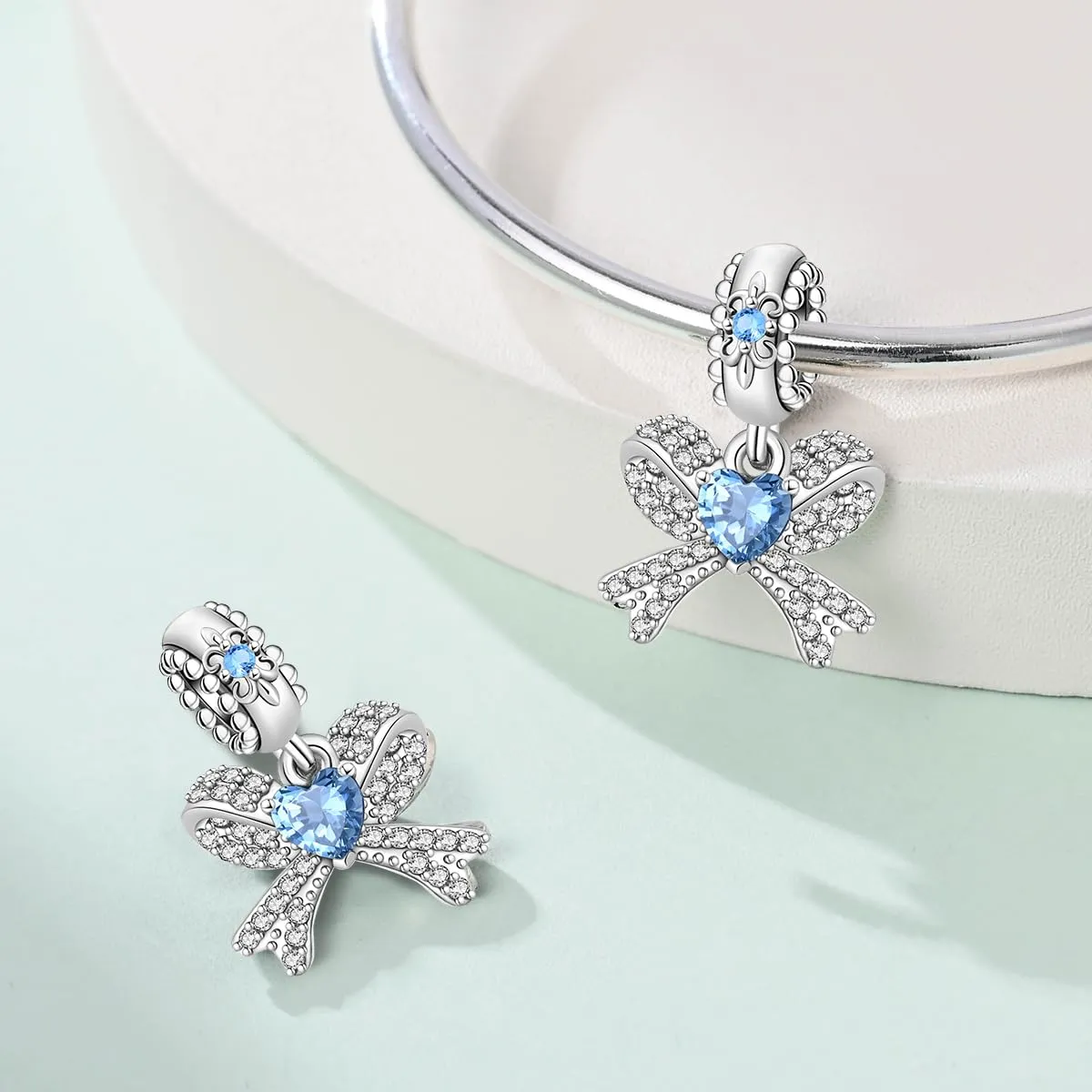 HappyStar 925 Sterling Silver Rose Flower Tarot Card Pendant Bead Charm for Bracelets and Necklaces - immagine 2