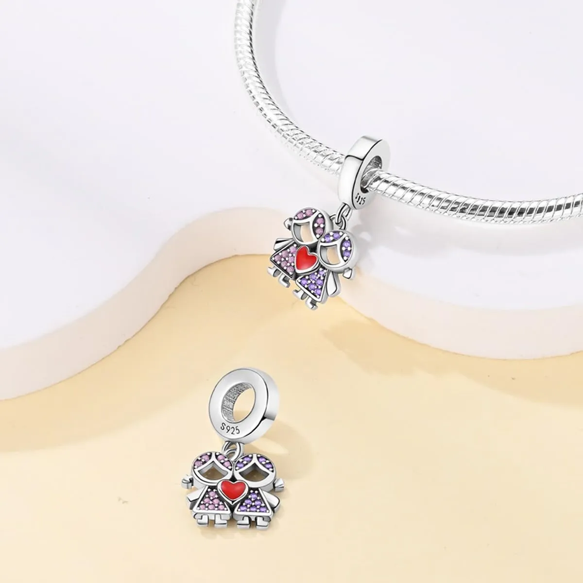 HappyStar 925 Sterling Silver Rose Flower Tarot Card Pendant Bead Charm for Bracelets and Necklaces - immagine 2