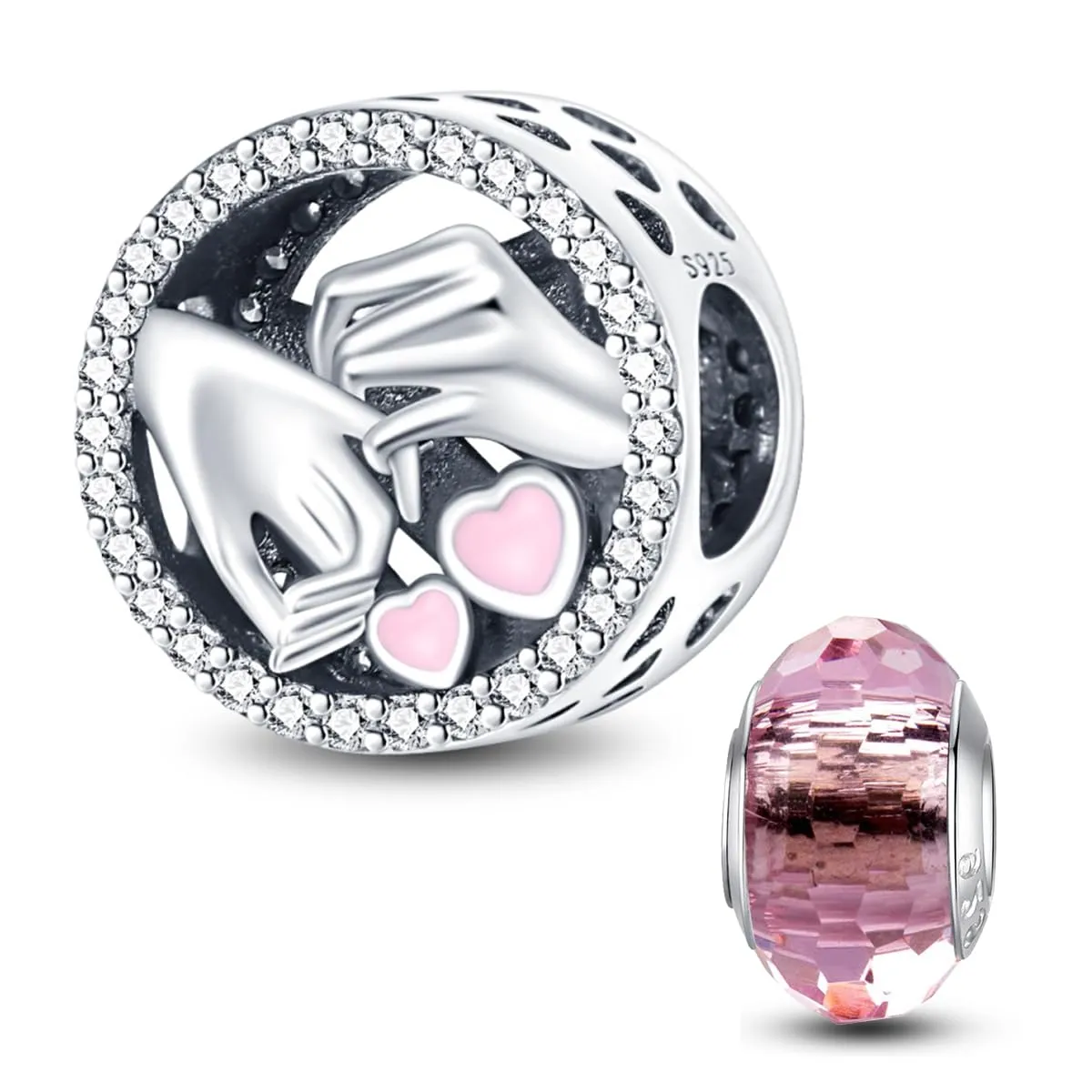 HappyStar 925 Sterling Silver Rose Flower Tarot Card Pendant Bead Charm for Bracelets and Necklaces - immagine 1