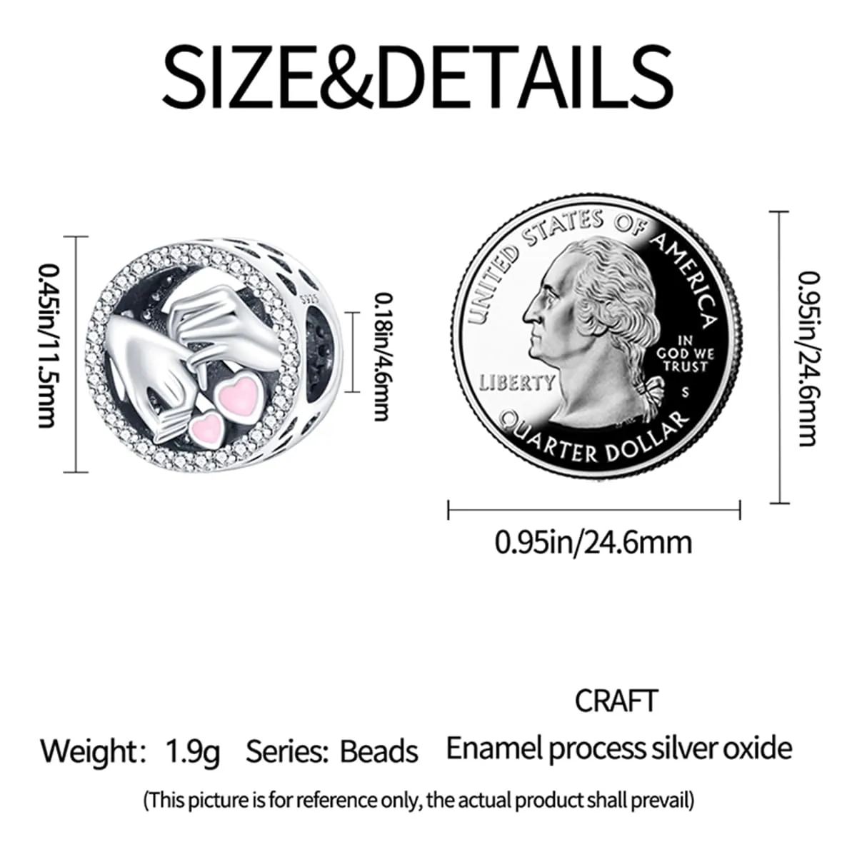 HappyStar 925 Sterling Silver Rose Flower Tarot Card Pendant Bead Charm for Bracelets and Necklaces - immagine 5