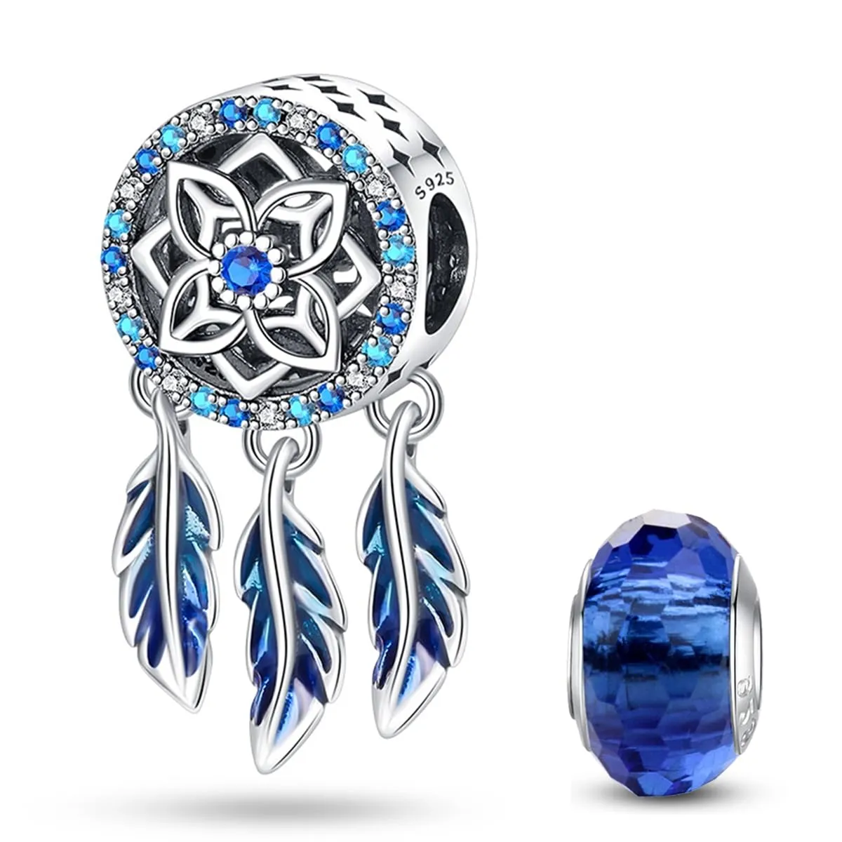 HappyStar 925 Sterling Silver Rose Flower Tarot Card Pendant Charm for Bracelets and Necklaces - immagine 1
