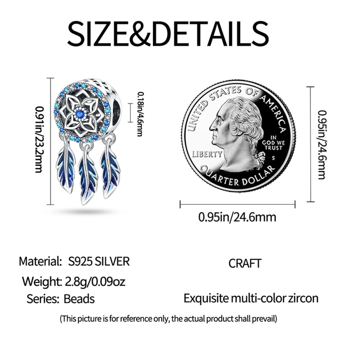 HappyStar 925 Sterling Silver Rose Flower Tarot Card Pendant Charm for Bracelets and Necklaces - immagine 4