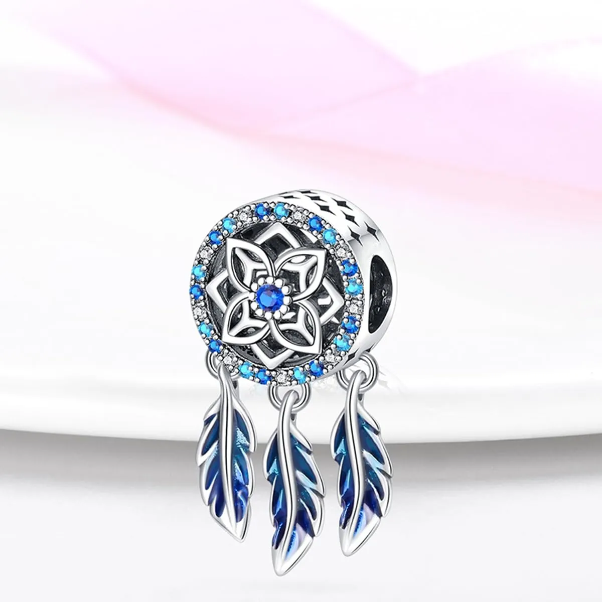 HappyStar 925 Sterling Silver Rose Flower Tarot Card Pendant Charm for Bracelets and Necklaces - immagine 6