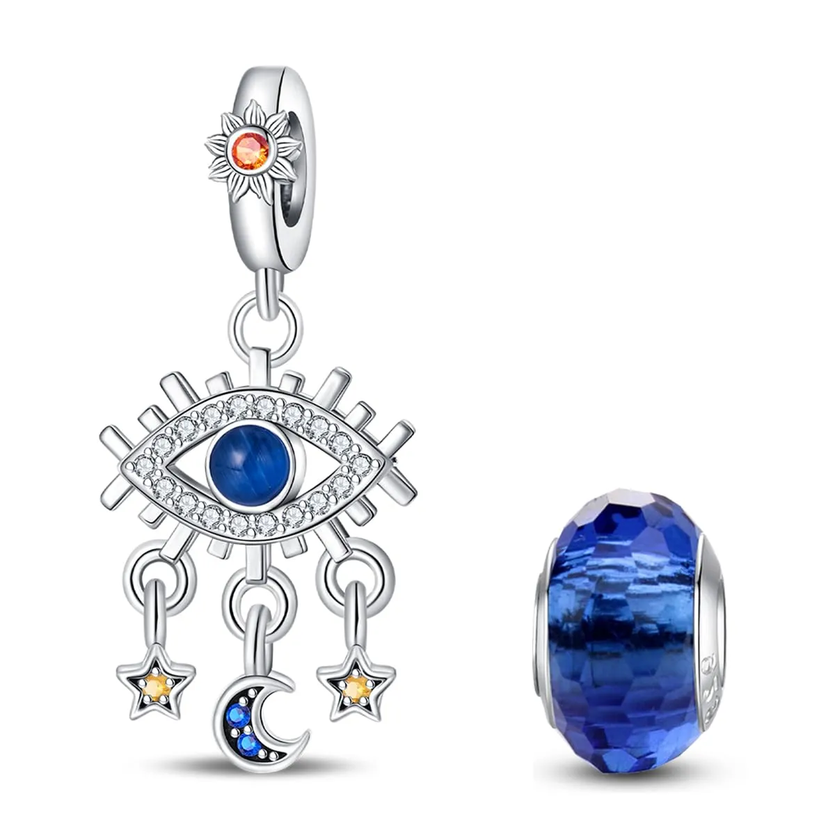 HappyStar 925 Sterling Silver Rose Flower Tarot Card Pendant Charm for Bracelets and Necklaces - immagine 1
