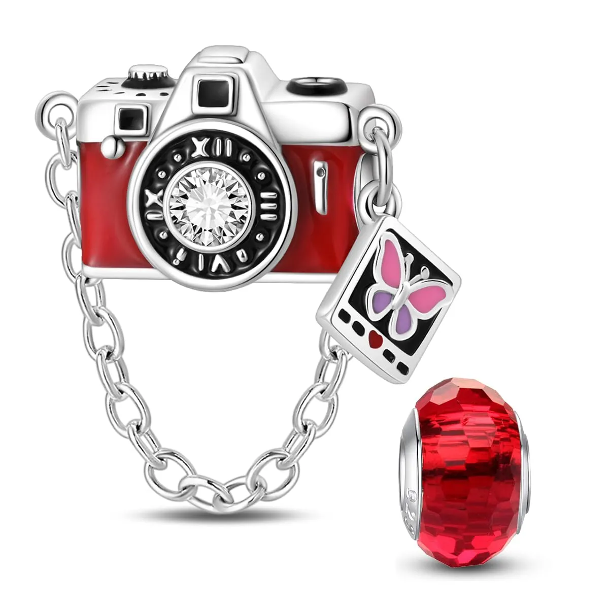 HappyStar 925 Sterling Silver Rose Flower Tarot Card Pendant Charm for Bracelets and Necklaces - immagine 1