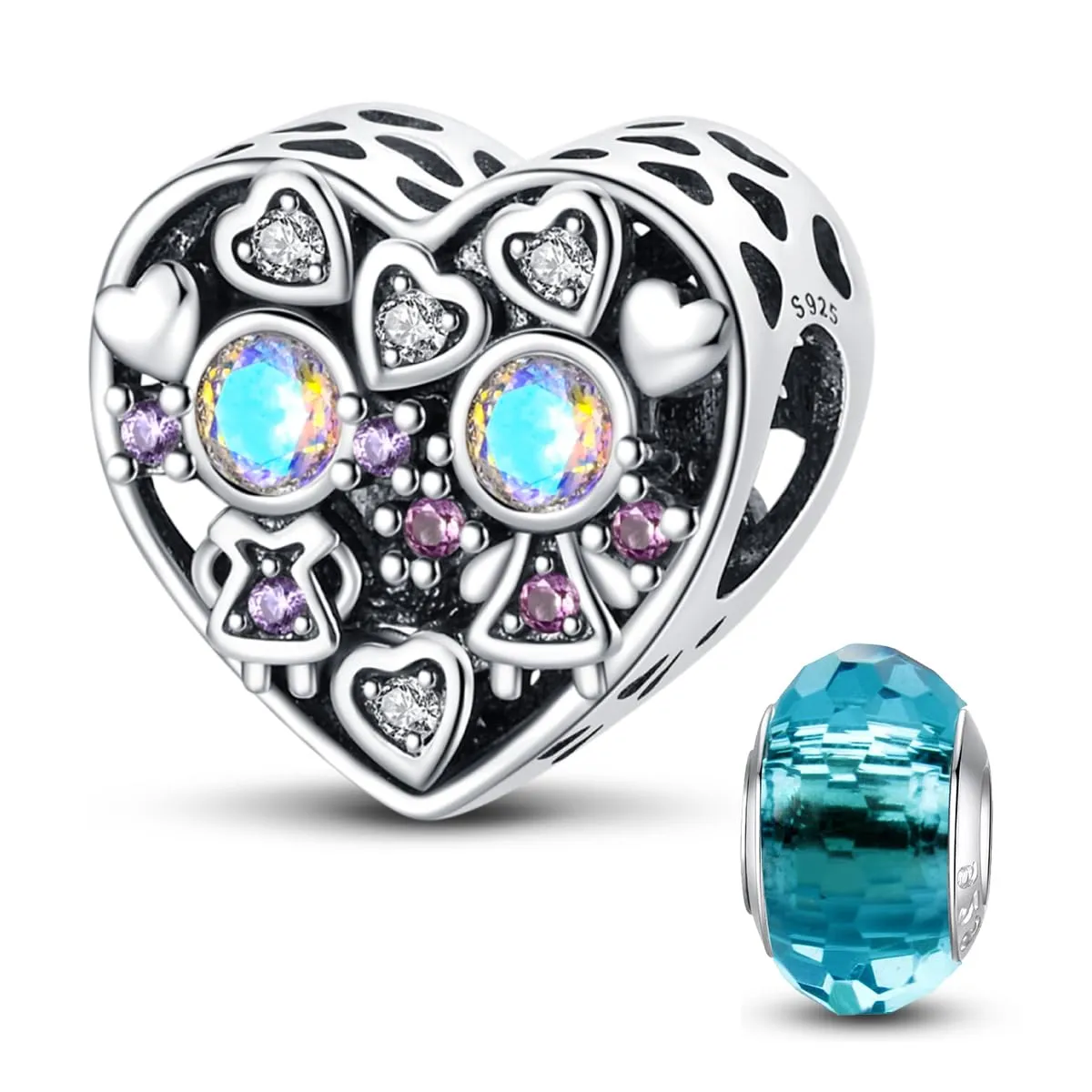 HappyStar 925 Sterling Silver Rose Flower Tarot Card Pendant Charm for Bracelets and Necklaces - immagine 1
