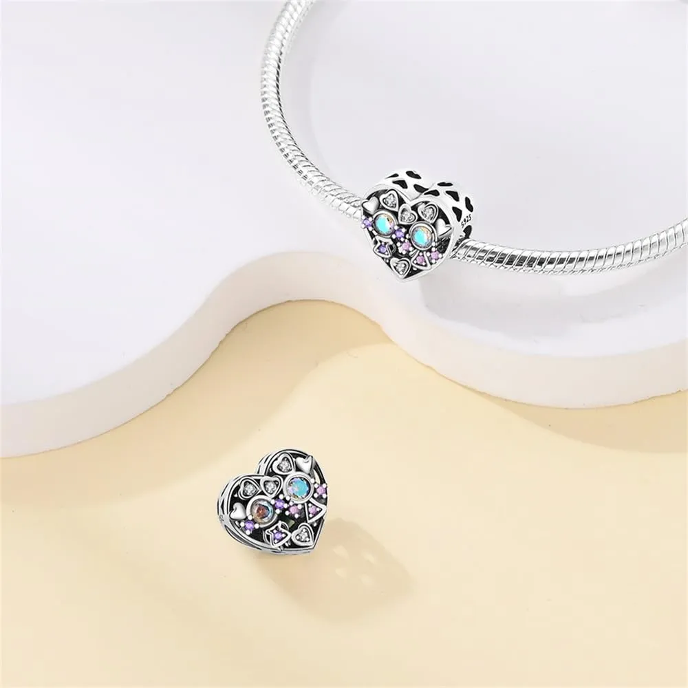 HappyStar 925 Sterling Silver Rose Flower Tarot Card Pendant Charm for Bracelets and Necklaces - immagine 2