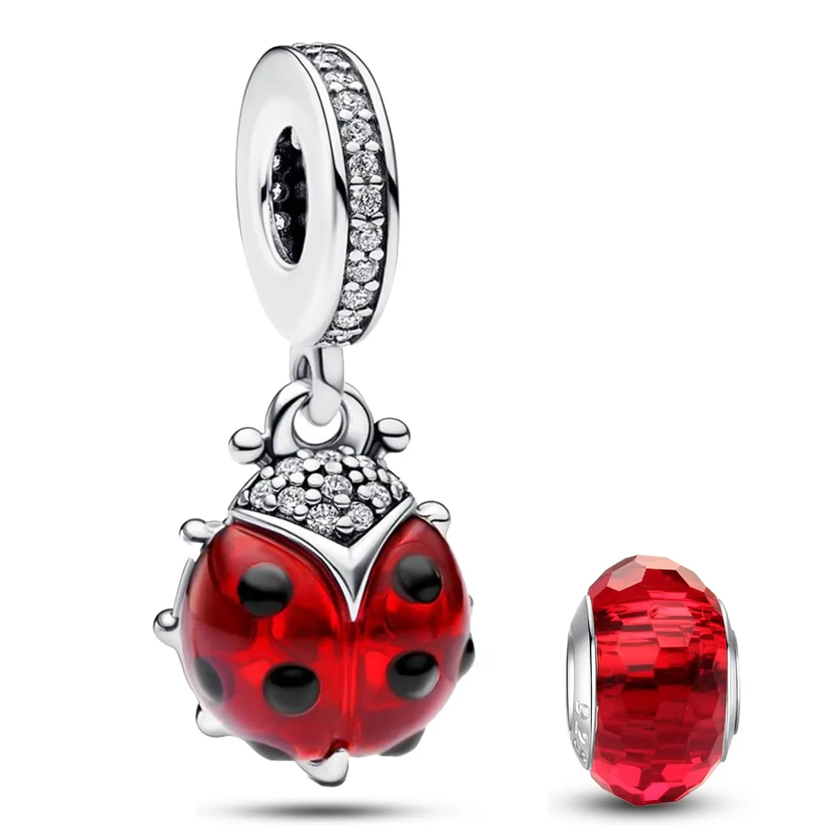 HappyStar 925 Sterling Silver Rose Flower Tarot Card Pendant Bead Charm for Bracelets and Necklaces - immagine 1