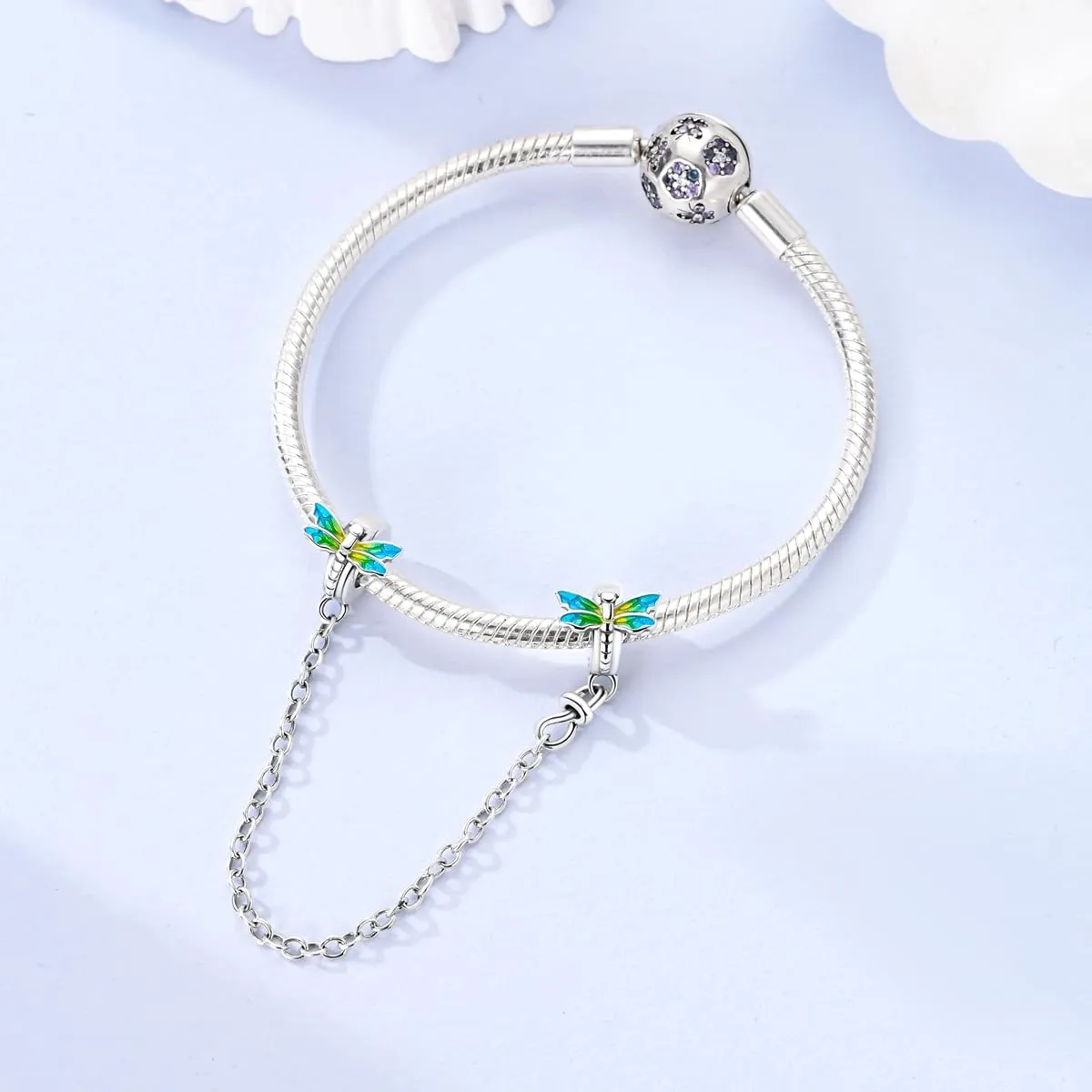 LNQOBU Catena di Sicurezza in Argento 925 con Ciondolo a Cuore, Compatibile con Pandora - immagine 2