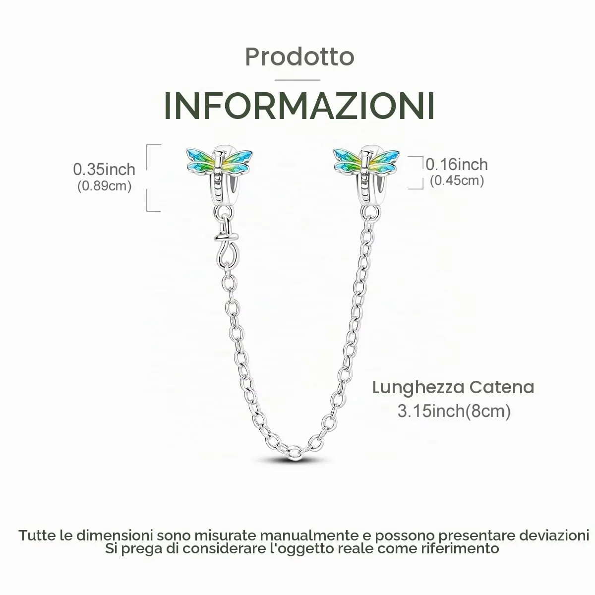 LNQOBU Catena di Sicurezza in Argento 925 con Ciondolo a Cuore, Compatibile con Pandora - immagine 3