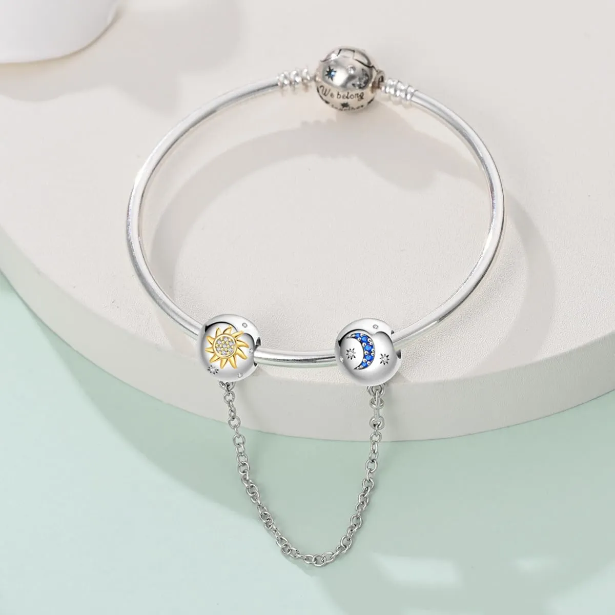 LNQOBU Catena di Sicurezza in Argento 925 con Ciondolo a Cuore, Compatibile con Pandora - immagine 3