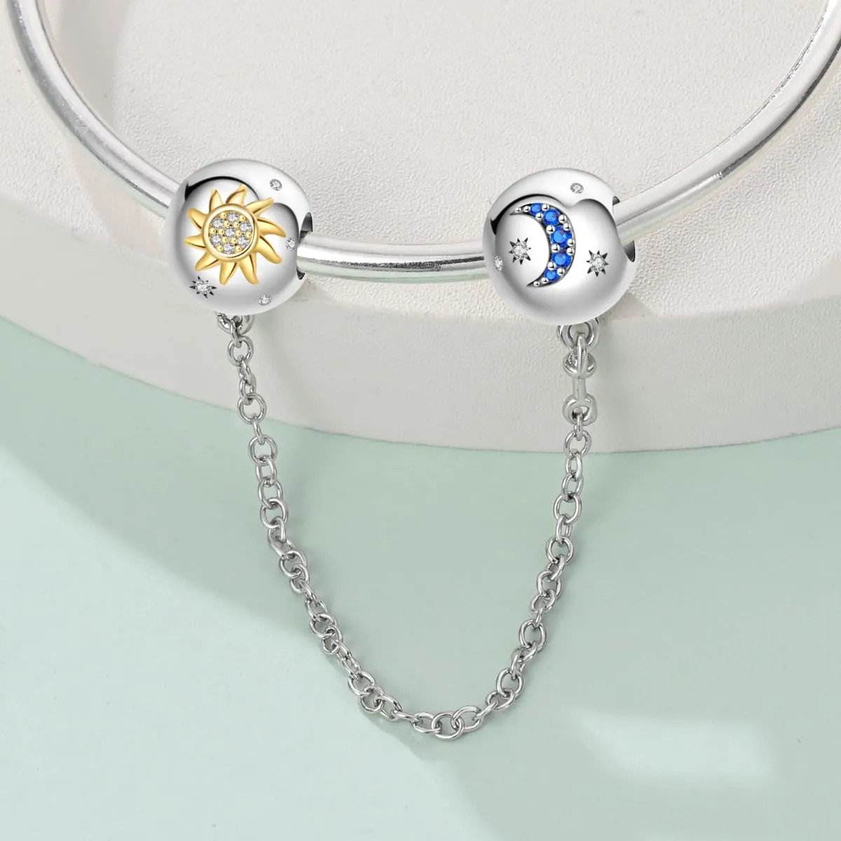 LNQOBU Catena di Sicurezza in Argento 925 con Ciondolo a Cuore, Compatibile con Pandora - immagine 4