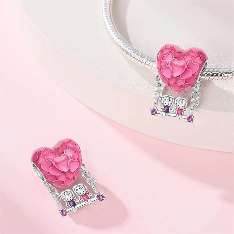HappyStar 925 Sterling Silver Rose Flower Tarot Card Pendant Bead Charm for Bracelets and Necklaces - immagine 2