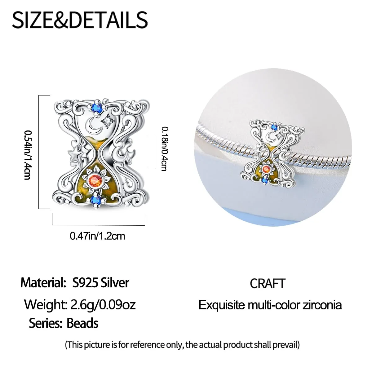 HappyStar 925 Sterling Silver Rose Flower Tarot Card Pendant Charm for Bracelets and Necklaces - immagine 4