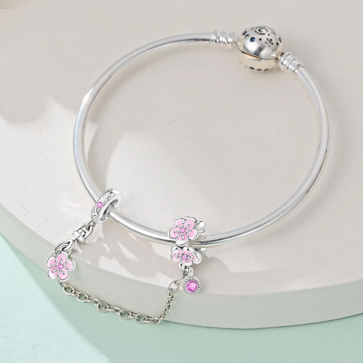 LNQOBU Catena di Sicurezza in Argento 925 con Ciondolo a Cuore, Compatibile con Pandora - immagine 3