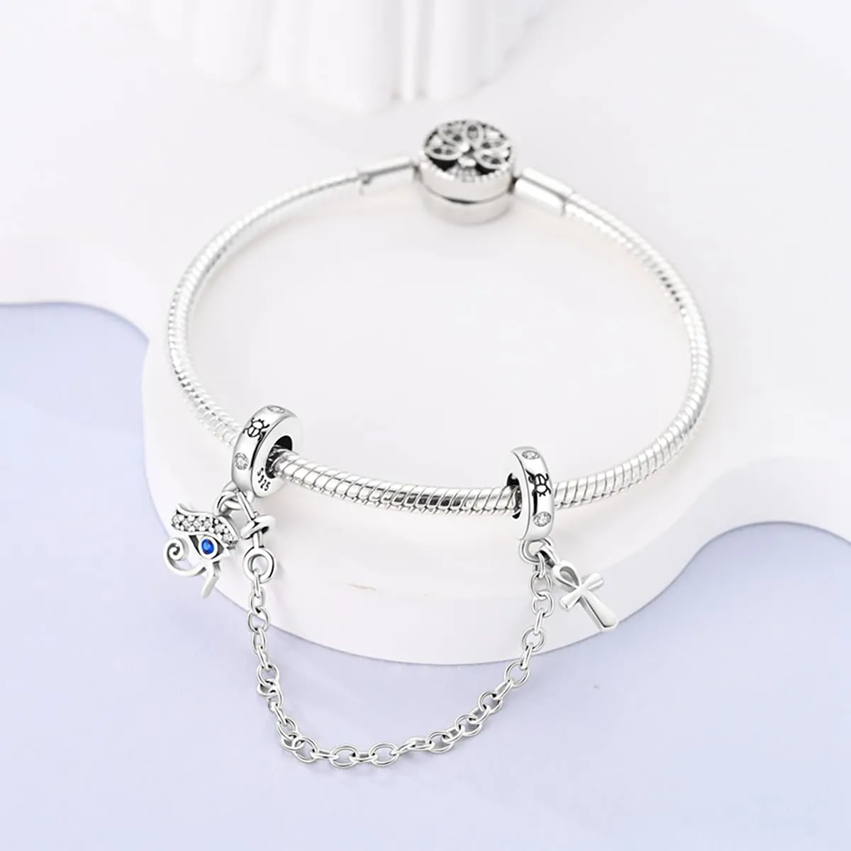 LNQOBU Catena di Sicurezza in Argento 925 con Ciondolo a Cuore per Bracciali e Charms, Compatibile con Pandora - immagine 2