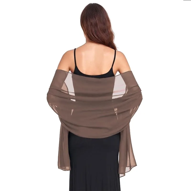 Van Der Rich Stola in Mussola di Seta Foulard Scialle Leggero Donna (33-Taupe) - immagine 1