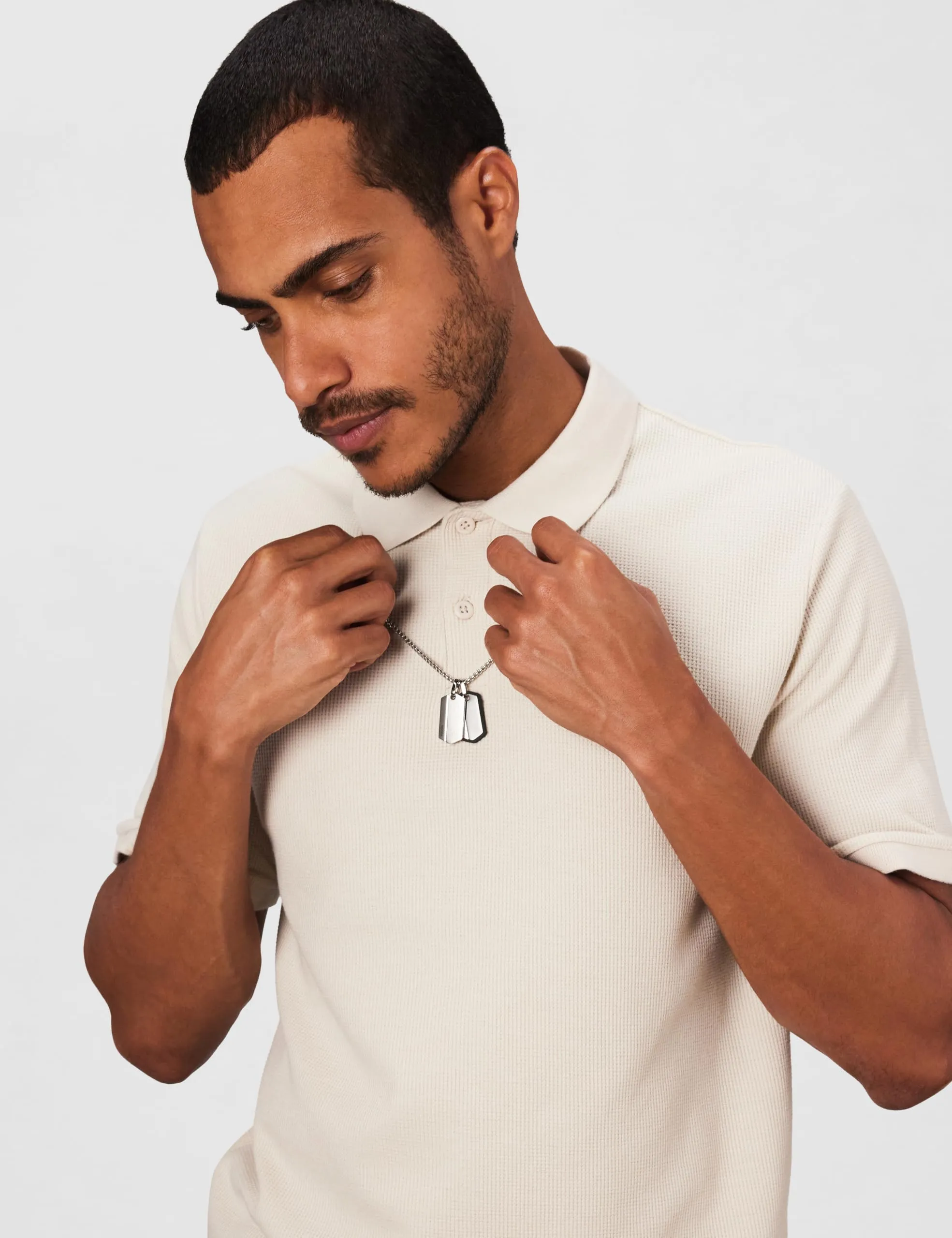 Fossil Collana da uomo Dog Tag in acciaio inossidabile, Argento e Nero - immagine 2