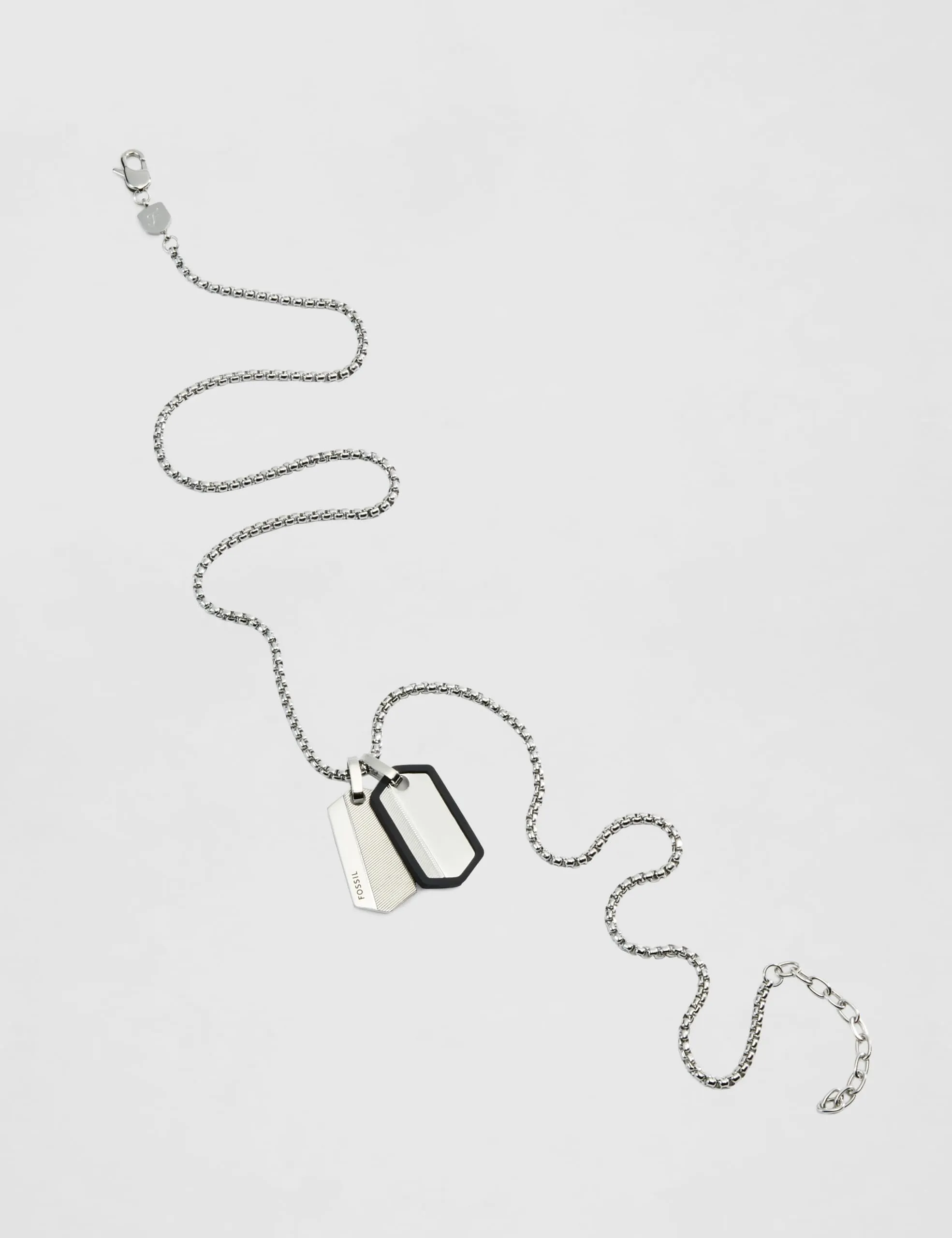Fossil Collana da uomo Dog Tag in acciaio inossidabile, Argento e Nero - immagine 6