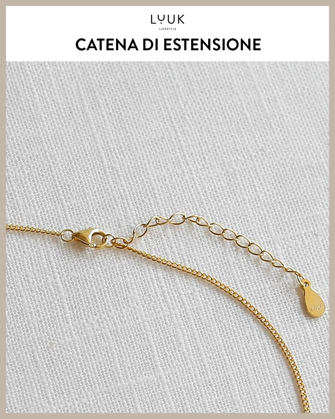LUUK LIFESTYLE Collana con Ciondolo di Dischi Circolari, Oro, 50cm - immagine 7