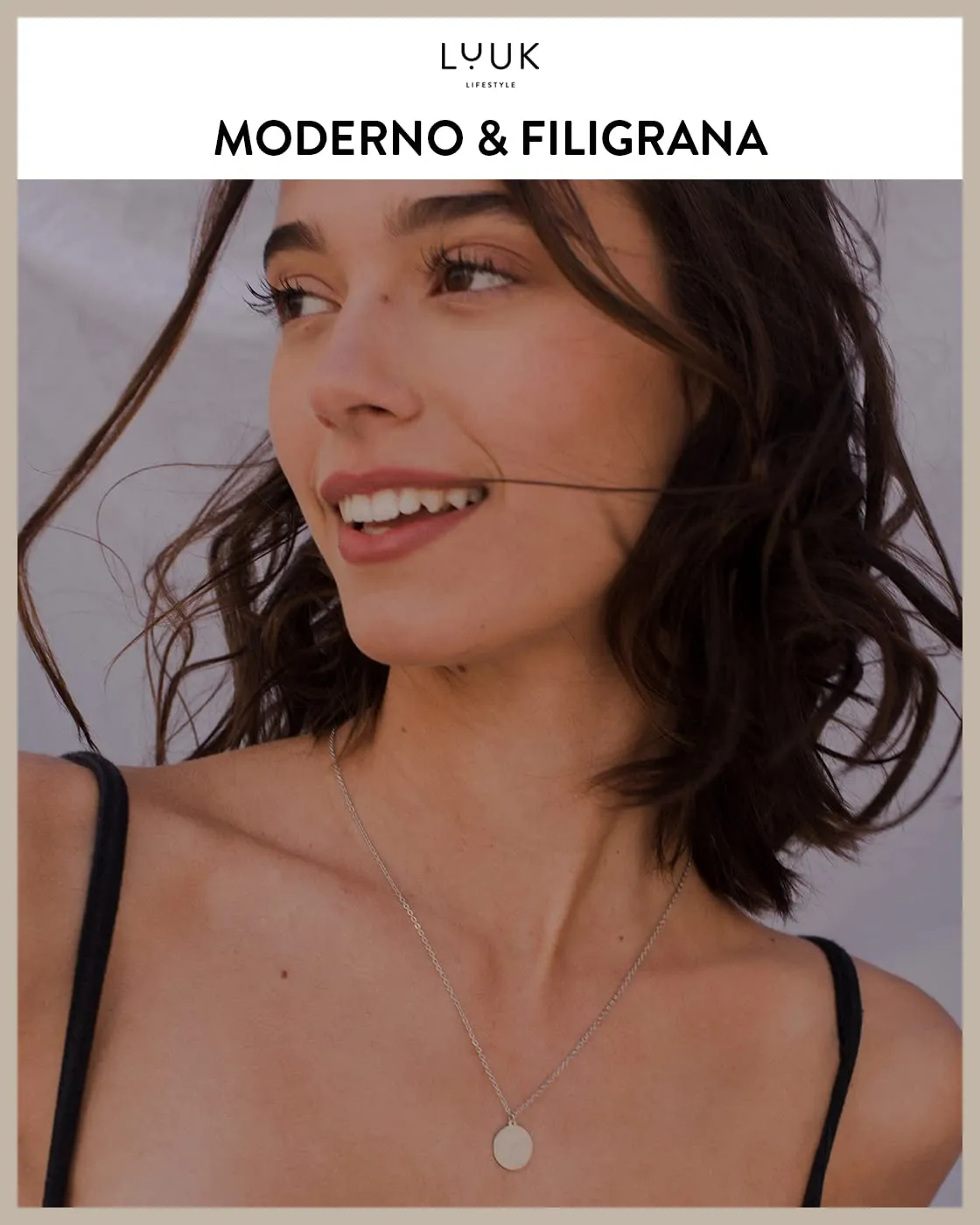 LUUK LIFESTYLE Collana con Ciondolo Cielo stellato, Argento, 50cm - immagine 2