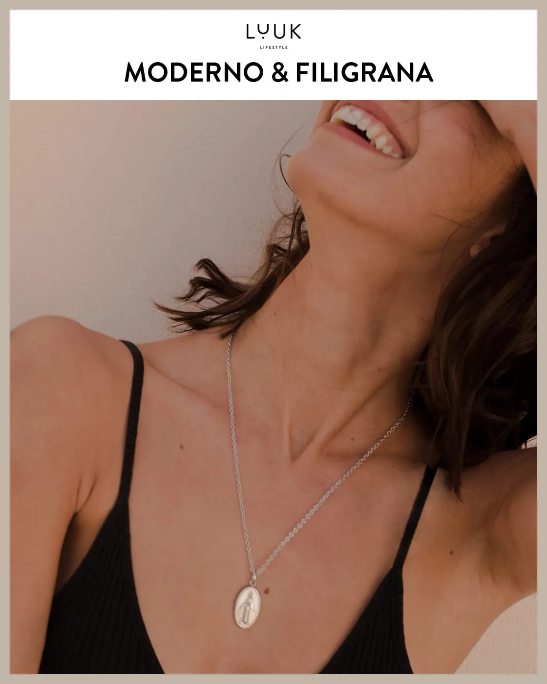 LUUK LIFESTYLE Collana con Ciondolo Vergine Maria, Acciaio Inossidabile, Argento, 50cm - immagine 2