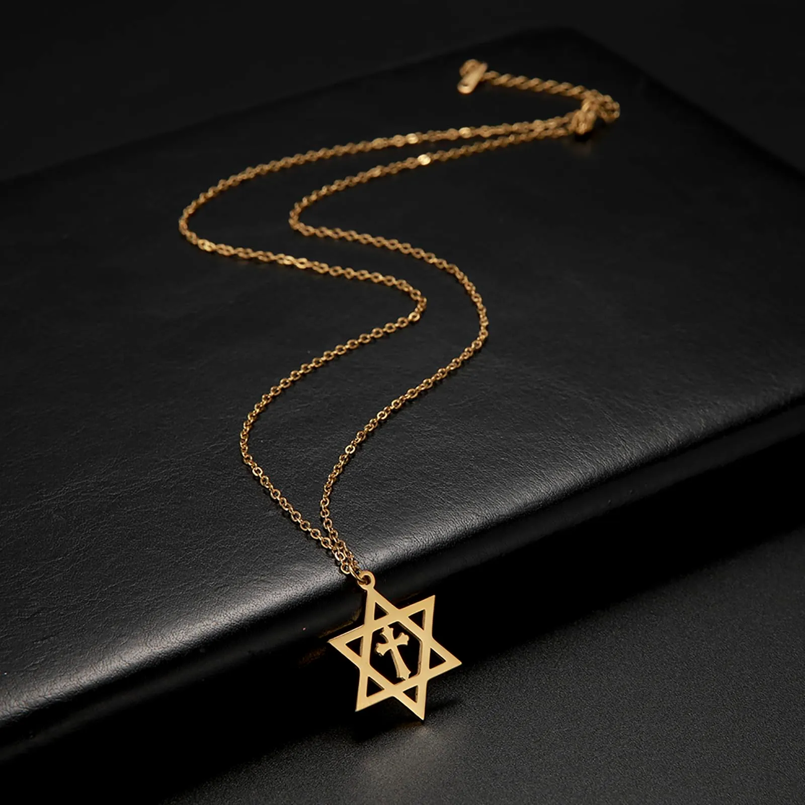 VASSAGO Collana con ciondolo Stella di Davide in acciaio inossidabile per uomo - immagine 4