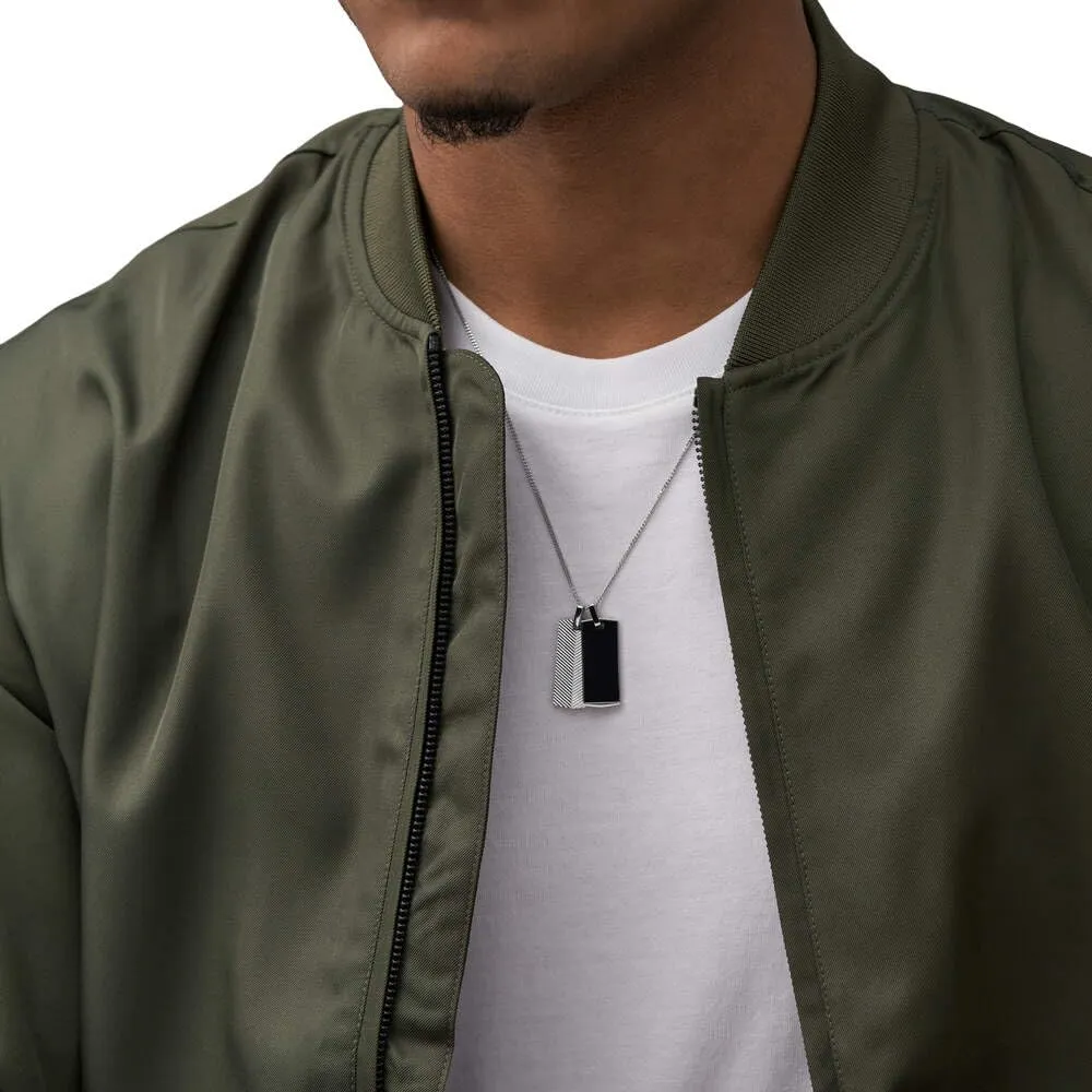 Fossil Collana da uomo Dog Tag in acciaio inossidabile, Argento e Nero - immagine 2