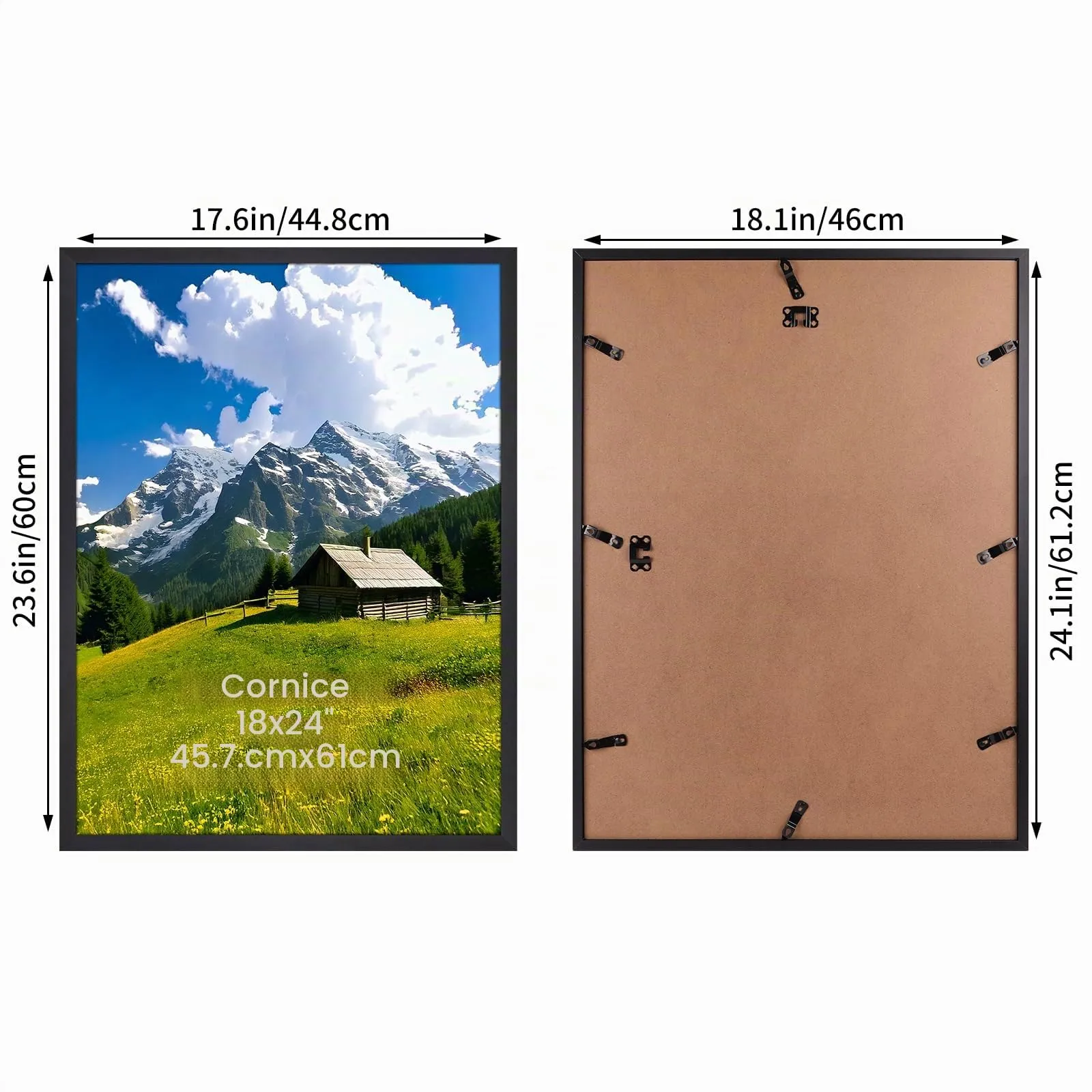 Ditwis Cornice in Alluminio 45x60 cm, Nera - immagine 2