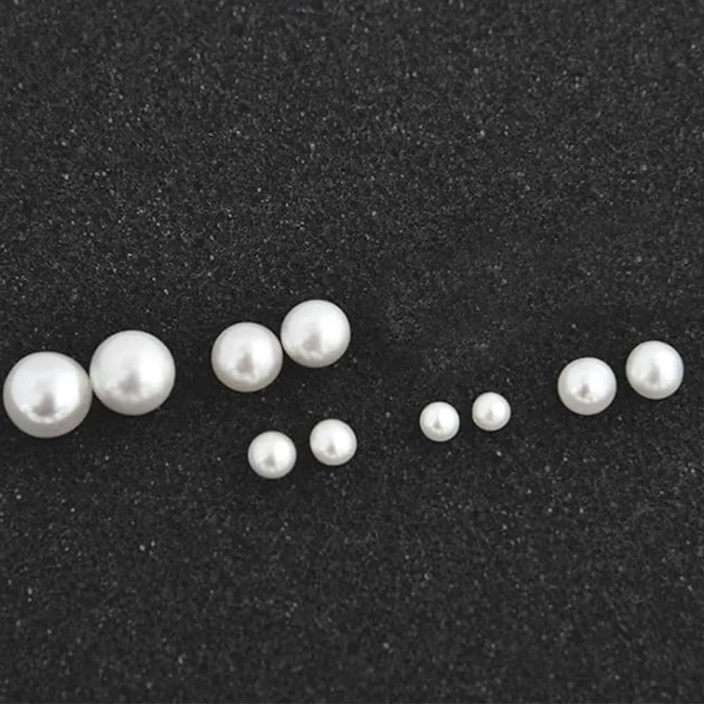 Visxcnu 5 Paia di Orecchini a Lobo con Perle in Argento 925 e Acciaio Inossidabile, Anallergici, Bianche - immagine 6