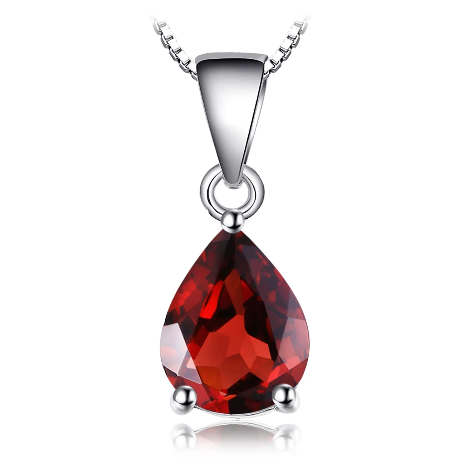 JewelryPalace Pera 2.2ct Garnet Colored Cubic Zirconia Birthstone Solitario Pendente Collana placcato oro giallo 14K 45cm - immagine 1