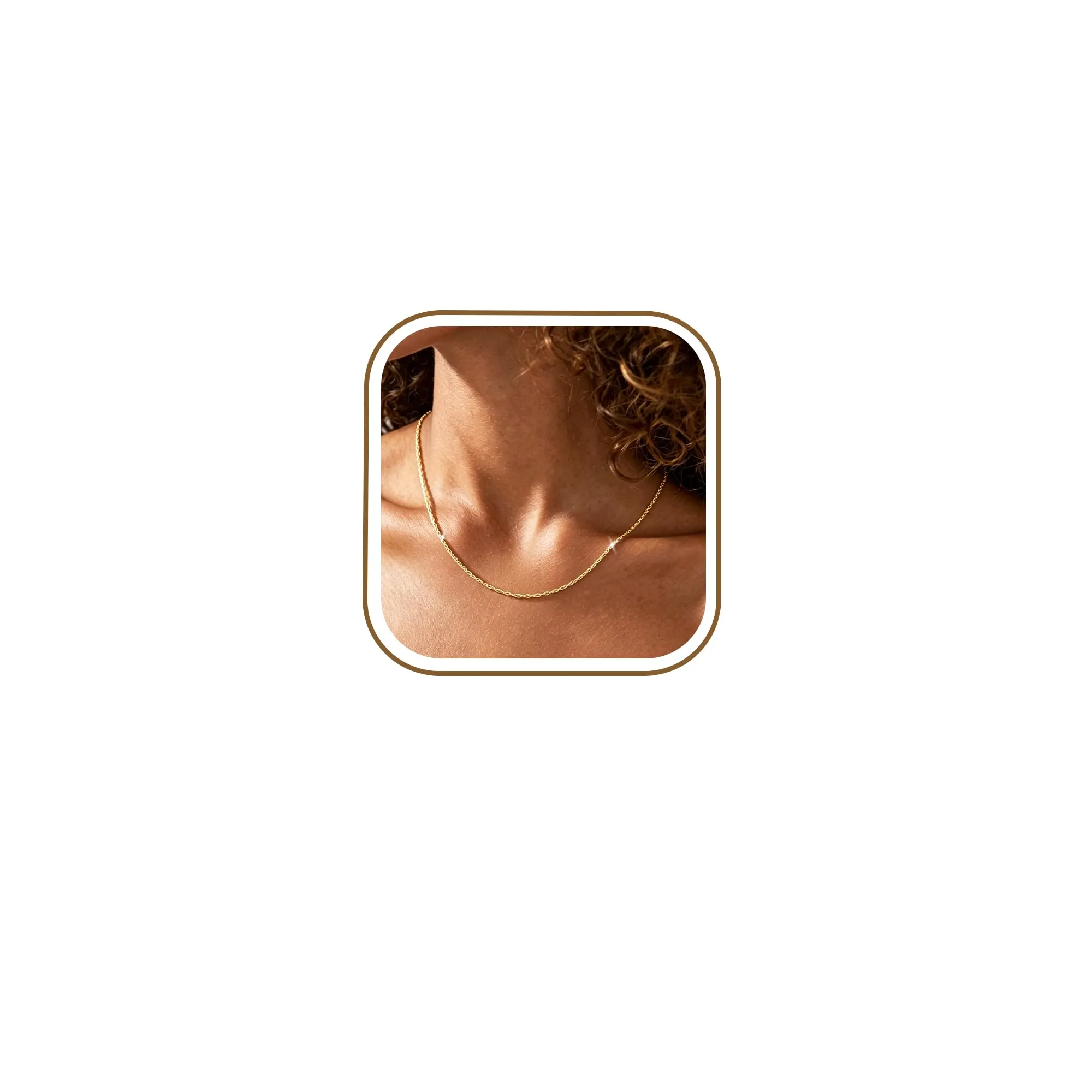 Rajputana Collana Catena in Argento Color Oro per Donna - immagine 1