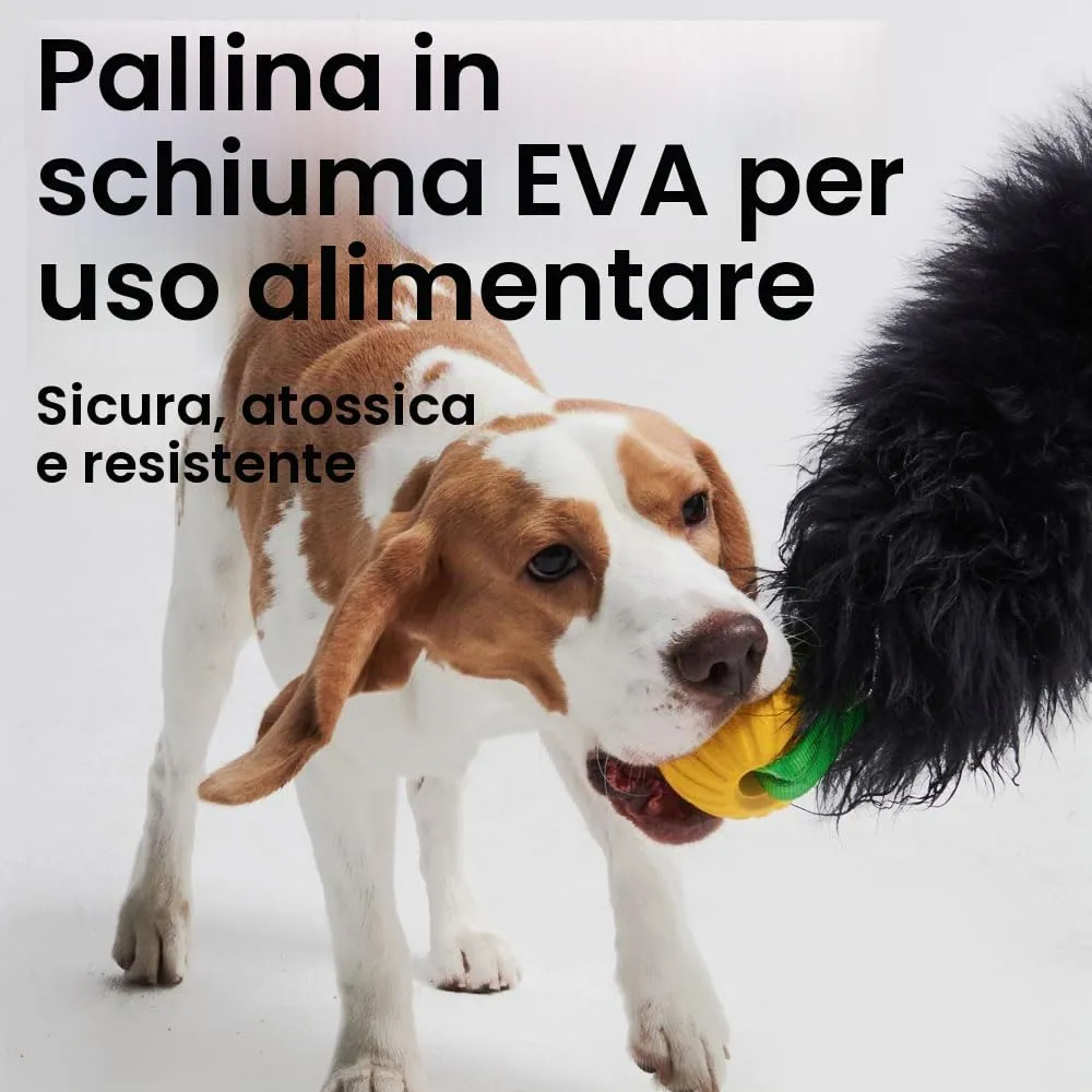 HOWGO Giocattolo Bungee Chaser per cani in pelle di pecora, Nero, Corto Senza Palla - immagine 6