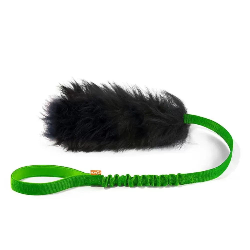 HOWGO Giocattolo di corda Bungee Chaser in pelle di pecora per cani, Verde, Lungo (senza palla di gomma) - immagine 1