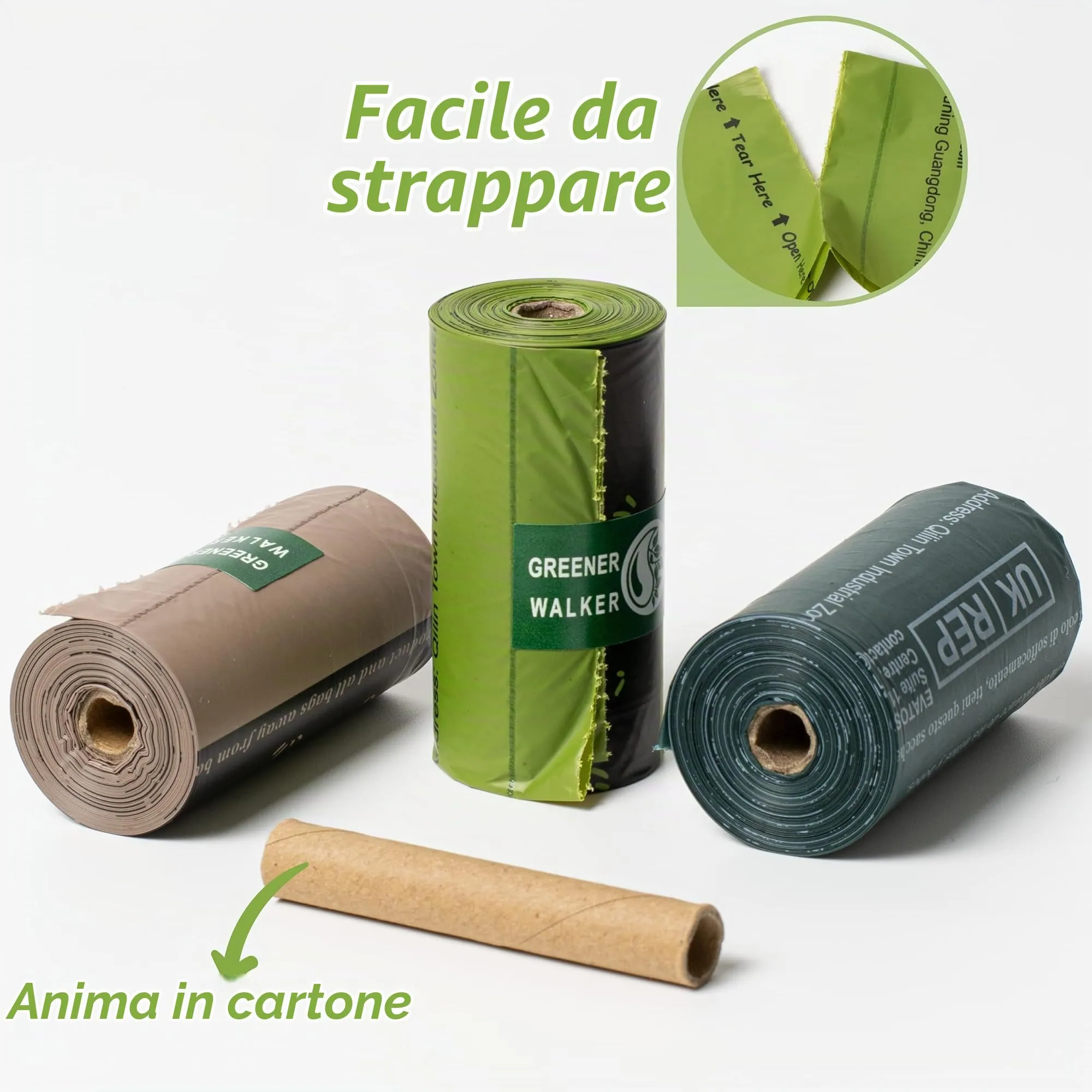 Greener Walker Sacchetti per bisogni dei Cani, Biodegradabili, Extra Spessi, 540 unità (Verde) - immagine 2
