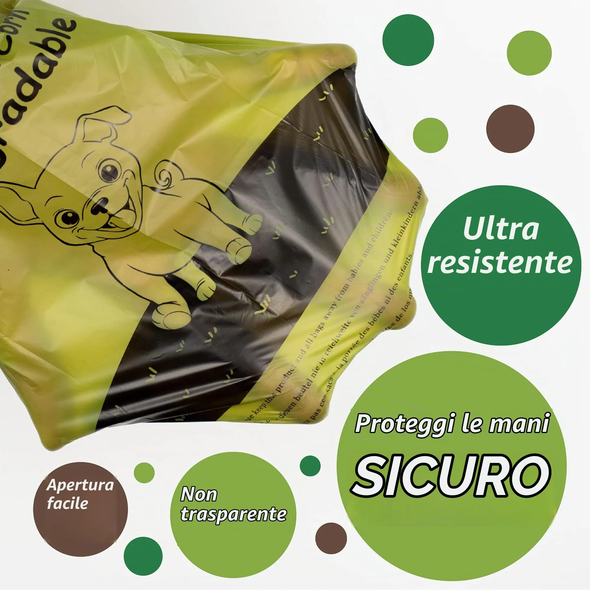 Greener Walker Sacchetti per bisogni dei Cani, Biodegradabili, Extra Spessi, 540 unità (Verde) - immagine 3