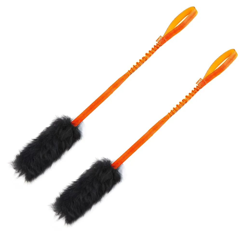 HOWGO Corda Elastica Inseguitore per Cani in Pelle di Pecora, Arancione, Lunga Senza Pallina, 2 Pezzi - immagine 1