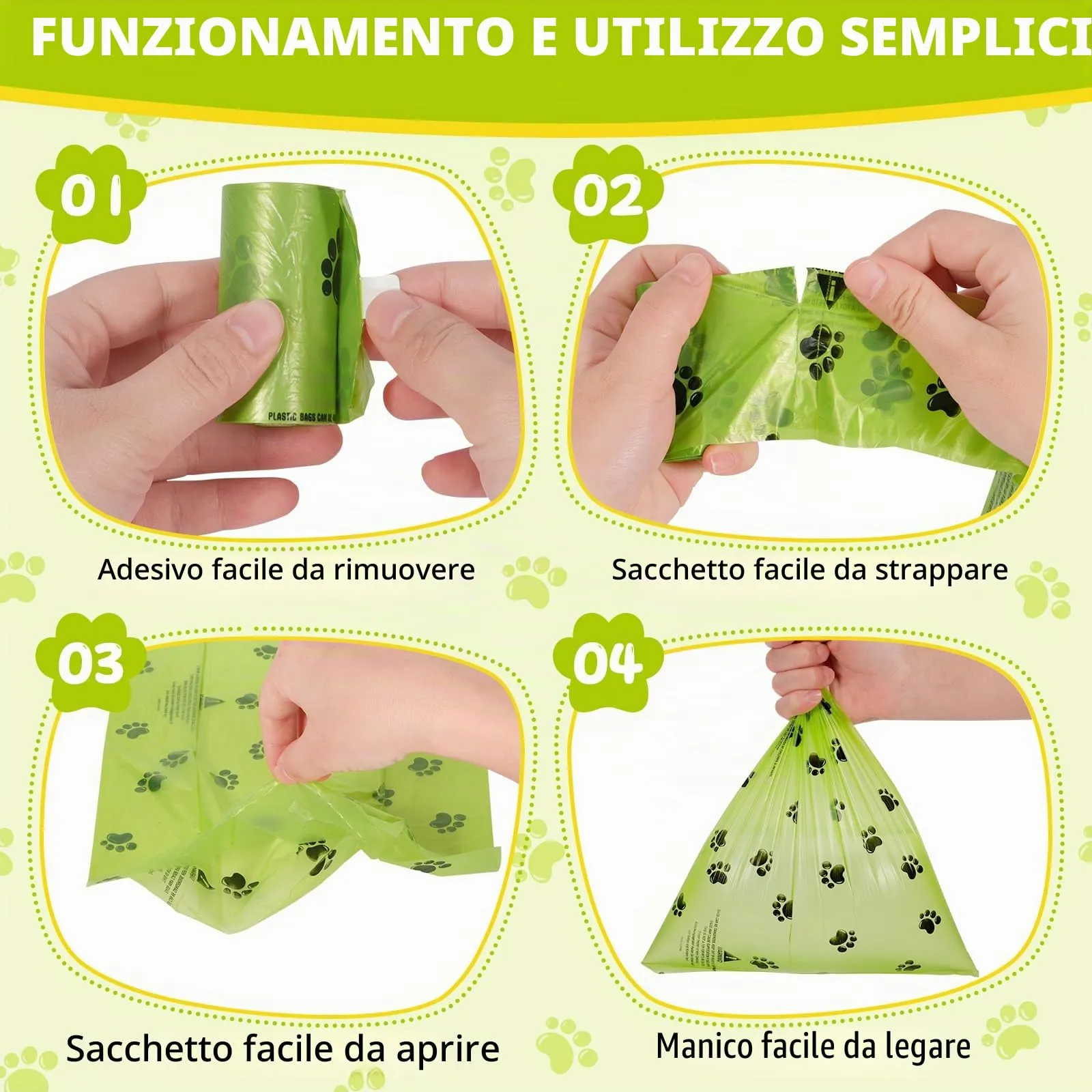 DEPAR Sacchetti per Escrementi di Cani Biodegradabili, 700 Pezzi, 35 Rotoli da 20, 30 x 22 cm, Verde - immagine 6