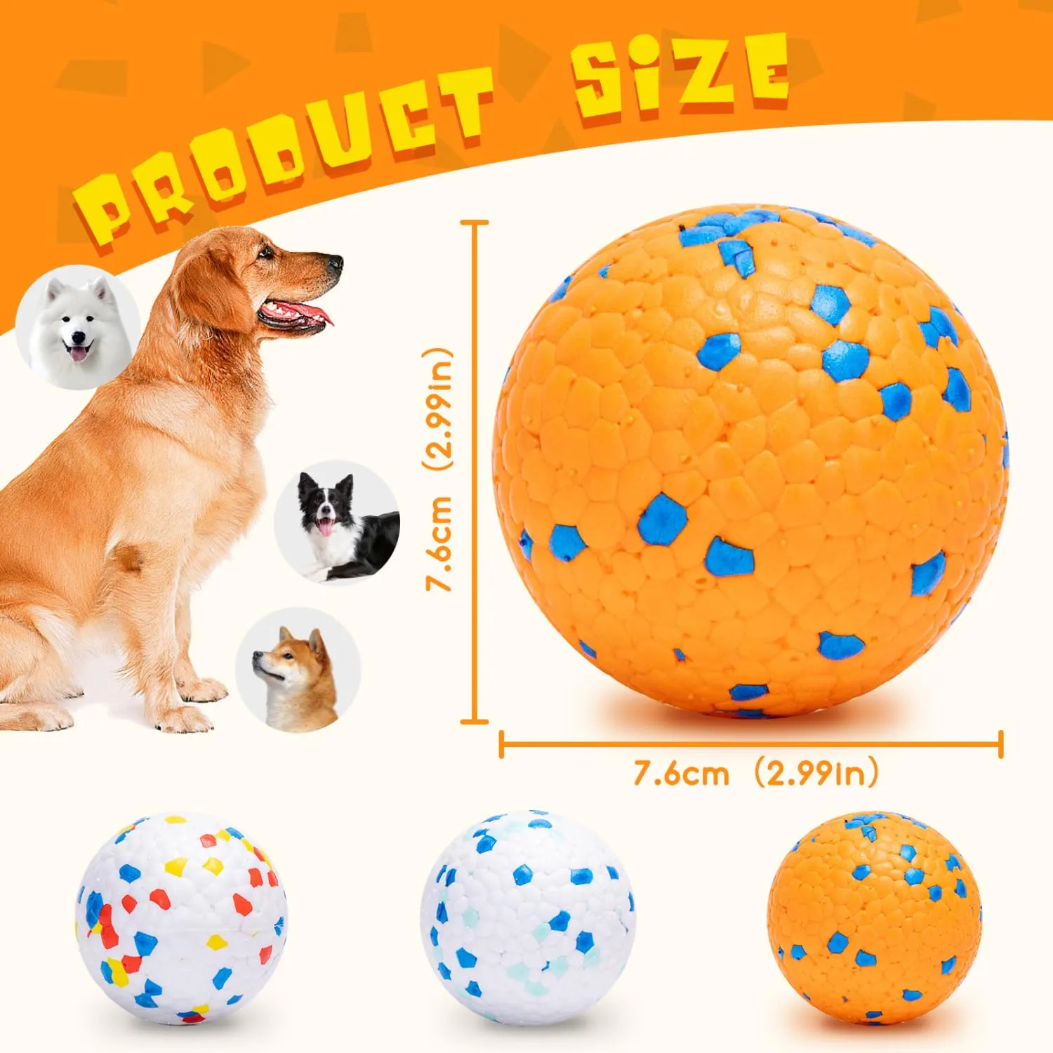 Nobleza Palline per Cani Indistruttibili, 3 Pezzi, Ø 7.6cm - immagine 3